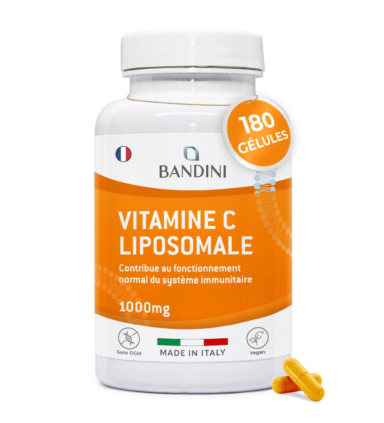 Bandini Vitamine C Liposomale 1000mg 180 G lules Vegan (3 mois) Acide Ascorbique Haut Dosage Haute Absorption et Biodisponibilit Antioxydant Syst me Immunitaire Vit C pour R duire la Fatigue - Buy Online on GoSupps.com
