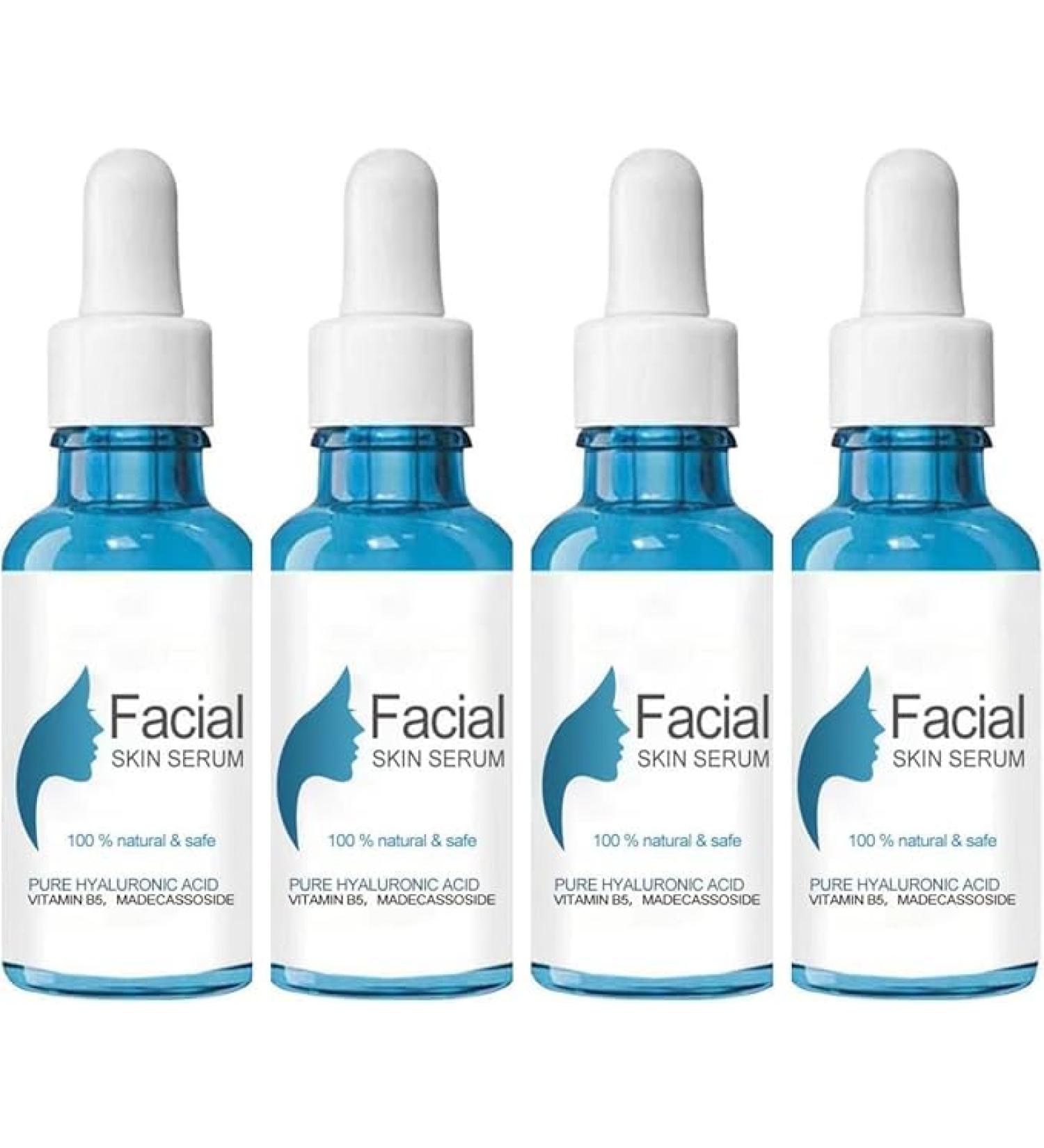  4PCS Facial Skin Serum Hyaluronic Acid Serum for Face Collagen Boost Anti Aging Daily Serum Collagen Boost Face Serum Anti-Wrinkle Serum Suitable for All Skin Types for Women & Men - Buy Online on GoSupps.com