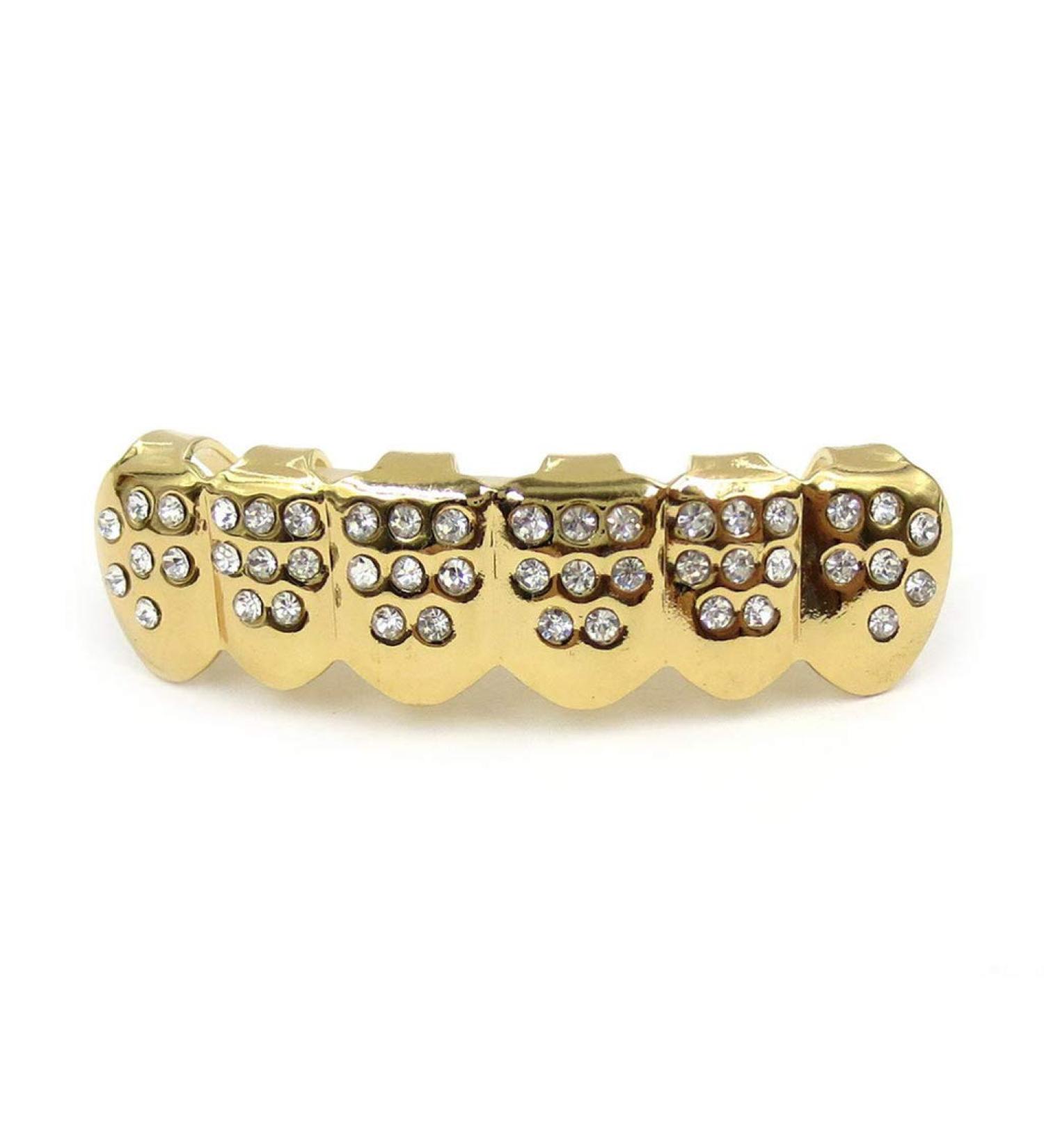 Tooth Braces Youngy Fshion Gold Silver Teeth Grillz Top Bottom Bling Men Women Jewel - C - Buy Online on GoSupps.com