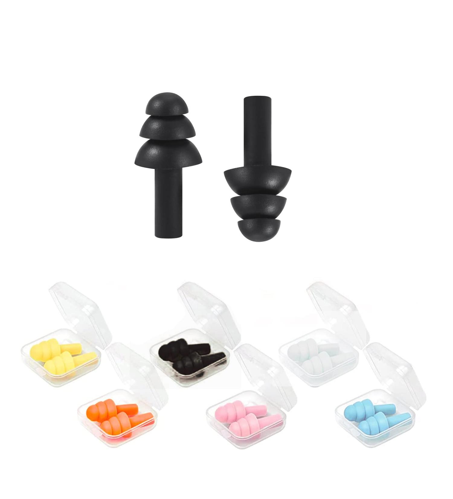 6 Pieces Silicone Soundproof Earplugs | Swimming & Hearing Protection | Noise Blocking Ear Plugs with Storage Box - Buy Online on GoSupps.com