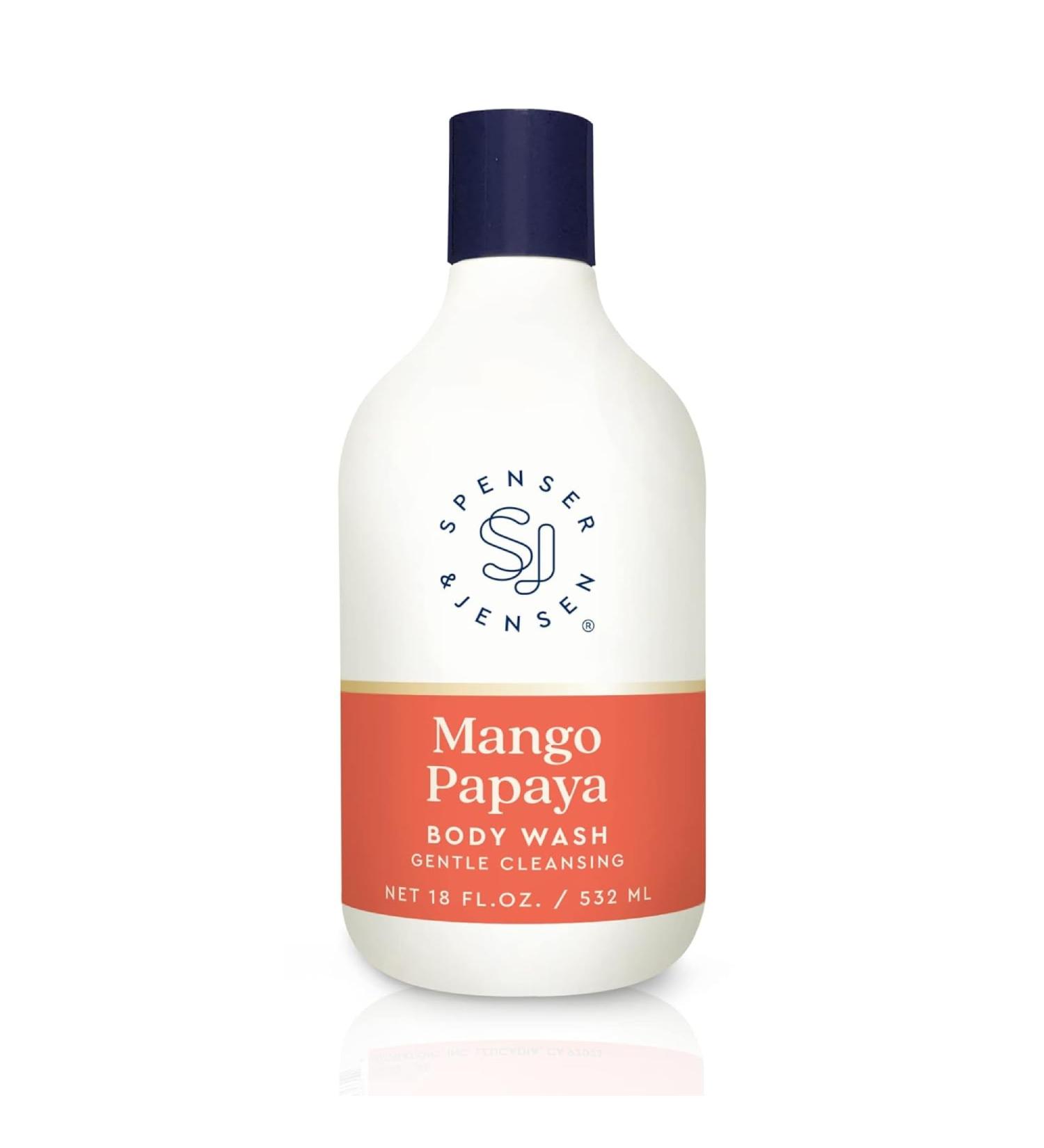 Spenser & Jensen Daily Moisturizing Body Wash with Hydrating Mango & Papaya - Gentle & Cleansing Body Soap - Sulfate & Paraben Free - 18 Oz (Pack of 1) Mango Papaya 18 Ounce (Pack of 1) - Buy Online on GoSupps.com