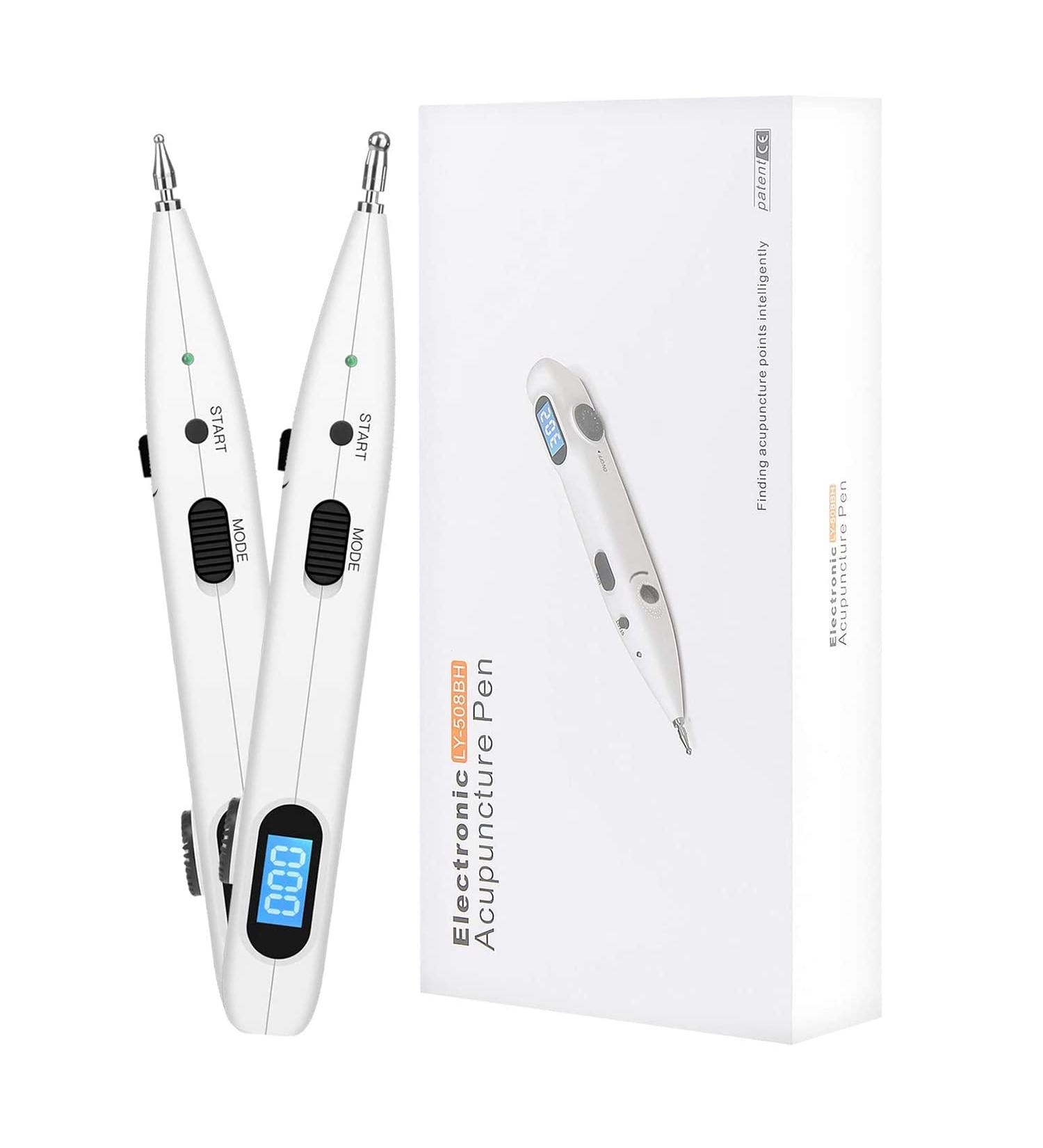 Rhorawill Electric Acupuncture Pencil - Rechargeable Pain Relief Laser Acupuncture Pen with 2 Massage Heads for Effective Acupoint Therapy - Buy Online on GoSupps.com