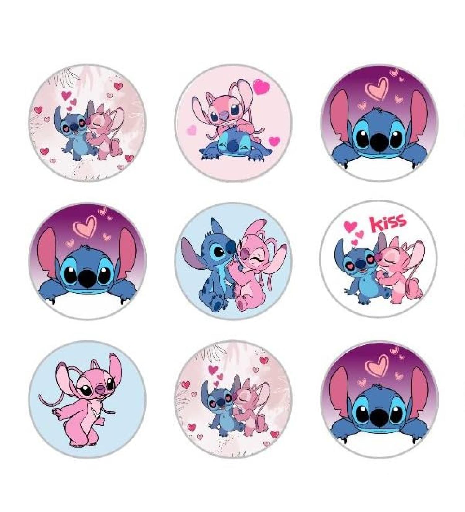 24 x Stitch and Angel edible paper cupcake toppers wafer cake decorations Fairy Rice Paper