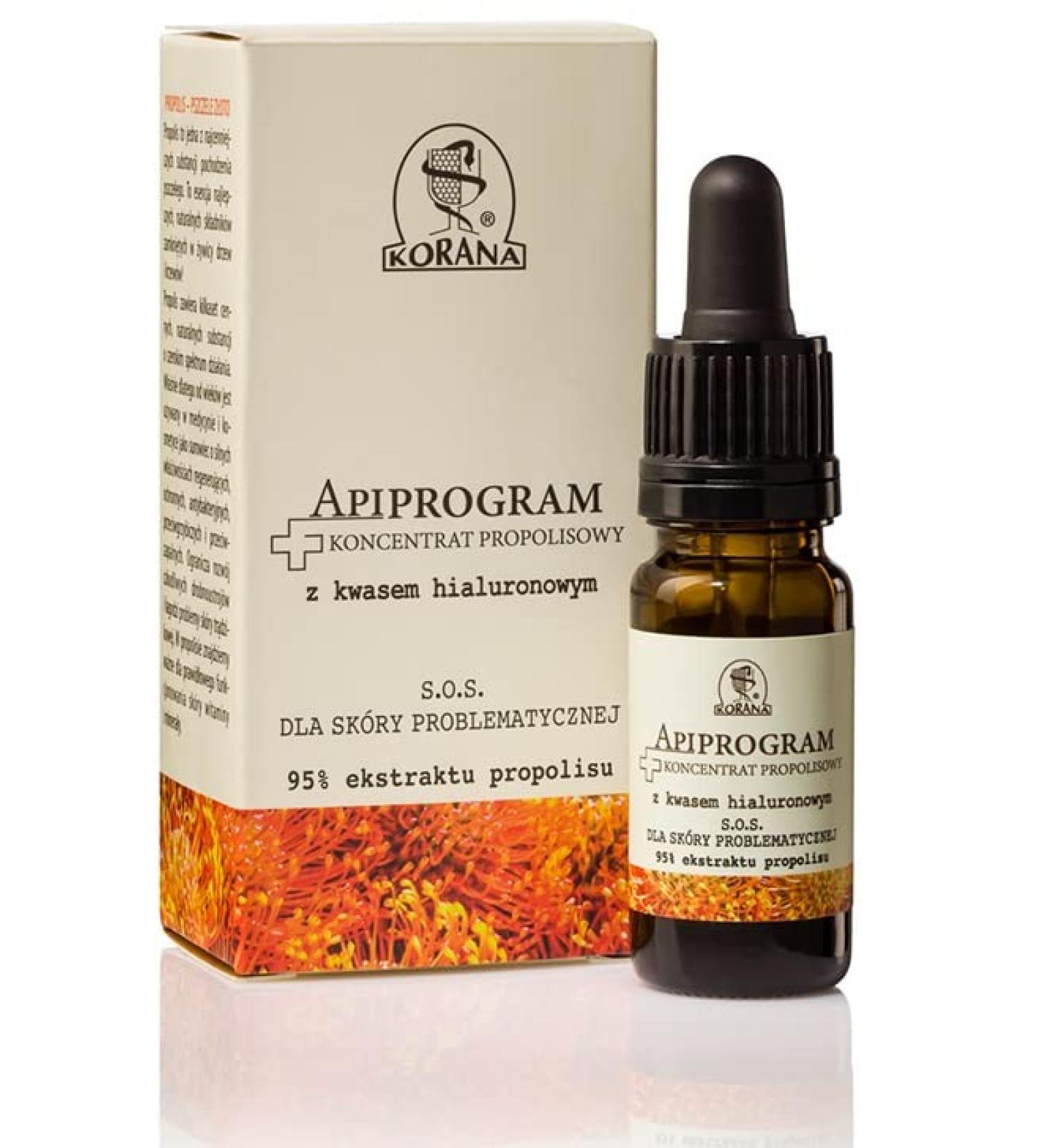 Korona 95% Propolis SOS Concentrate for Problematic Skin and Body with Hyaluronic Acid Natural Ingredients Antibacterial and Antifungal Regenerating and Moisturizing 10 ml