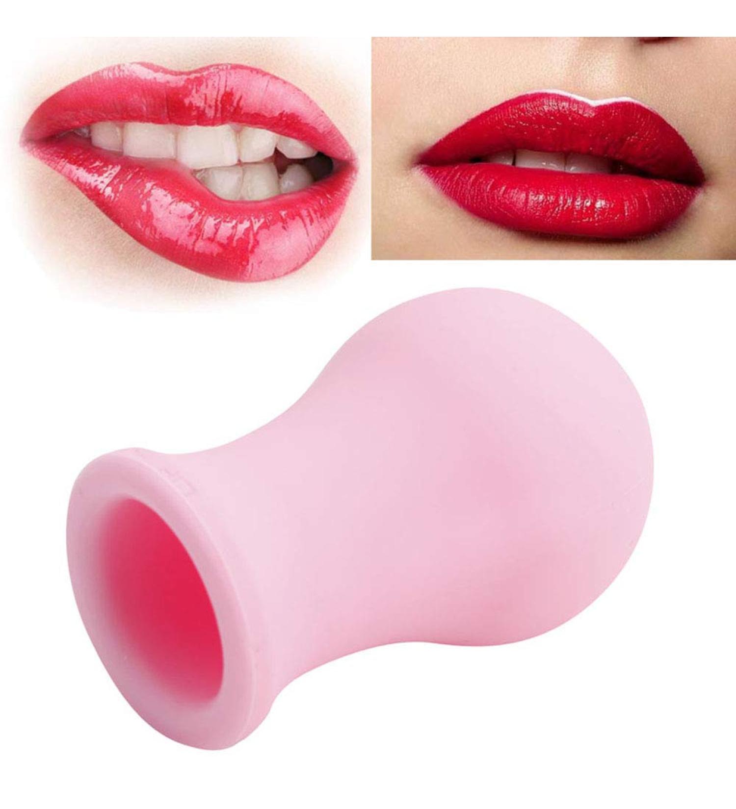 MonLiya Lips Enhancer Plumper Device - Pink Vase Type | Lip Pump Enlarger for Fuller, Bigger, Sexy Lips | Silicone Natural Pout Mouth Tool - Buy Online on GoSupps.com