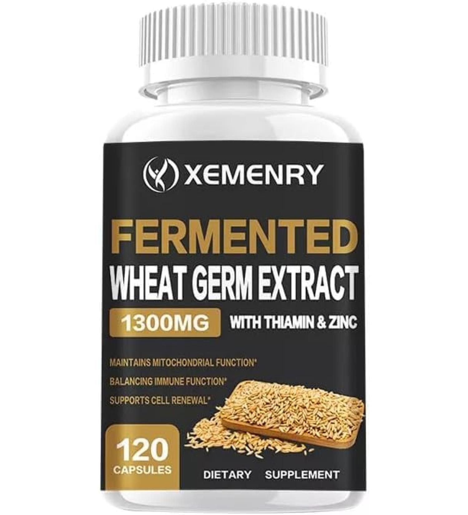 Fermented Wheat Germ Extract 1300mg (120 Capsules) idine Thiamine Zinc - Anti-Aging - Buy Online on GoSupps.com