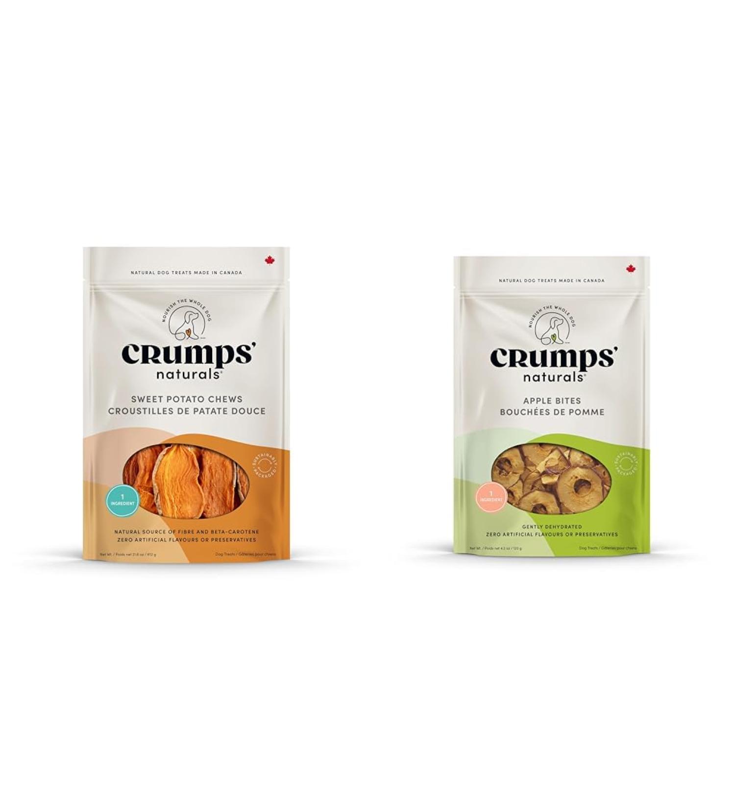 Crumps' Naturals Sweet Potato Chews Product May Vary 612g/21.6oz & Product May Vary Apple Bites 120g/4.2oz - Buy Online on GoSupps.com