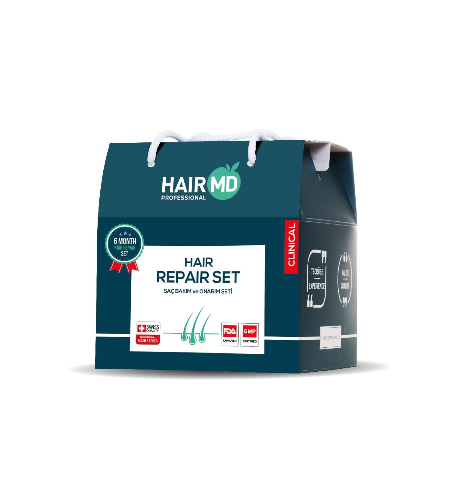  HairMD HairMD Clinical Hair Repair Kit (6 Shampoos 250 ml + 6 Serums 60 ml + 6 Hair Multivitamins) - Buy Online on GoSupps.com