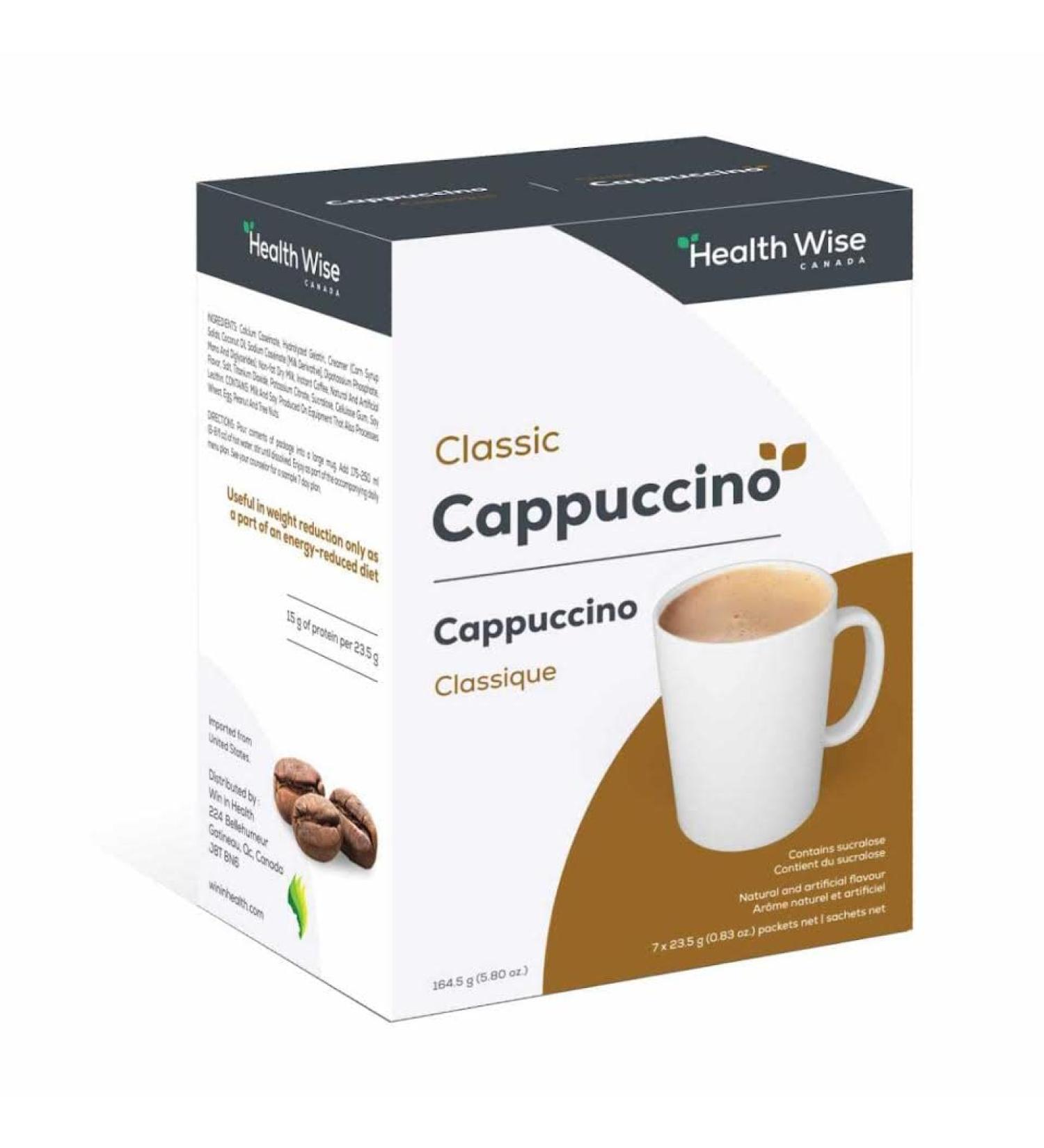 Health Wise Classic Cappuccino 15g protein 7 packets