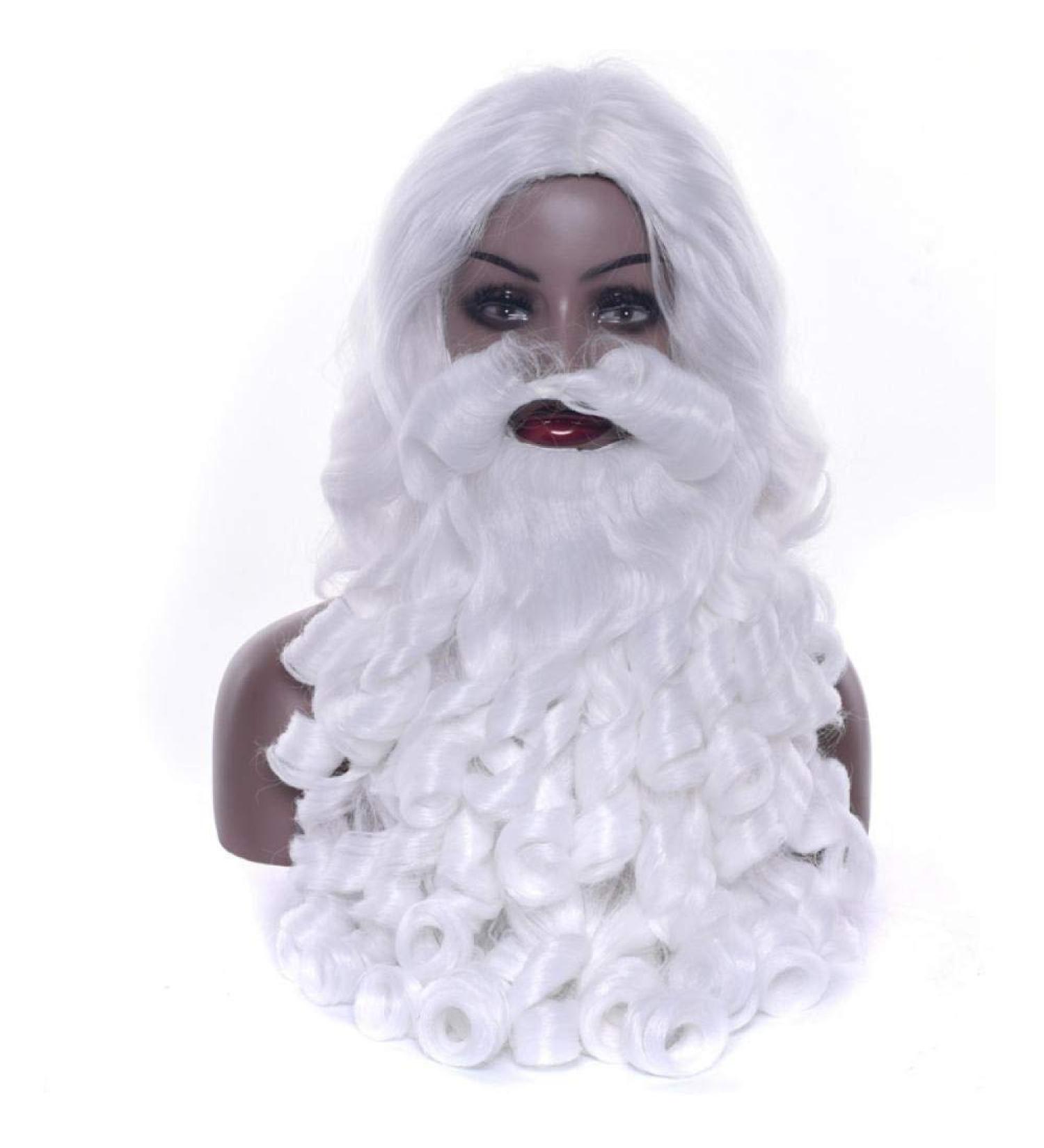 BGHJUE Adult Santa Claus Wig | Heat Resistant Synthetic Hair with Side Fringe | Glueless Full Hairpiece for Women - Buy Online on GoSupps.com