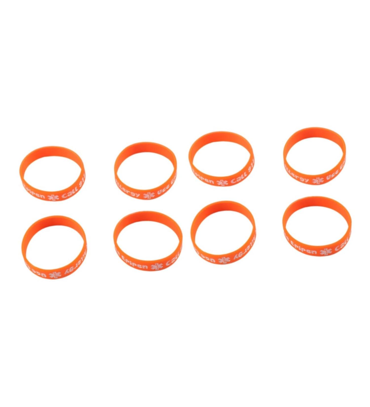 Operitacx 8-Piece Silicone Allergy Alert Bracelet Set | Medical Warning Wrist Leash for Food Allergies | Durable PVC Wristbands for Kids & Adults - Buy Online on GoSupps.com
