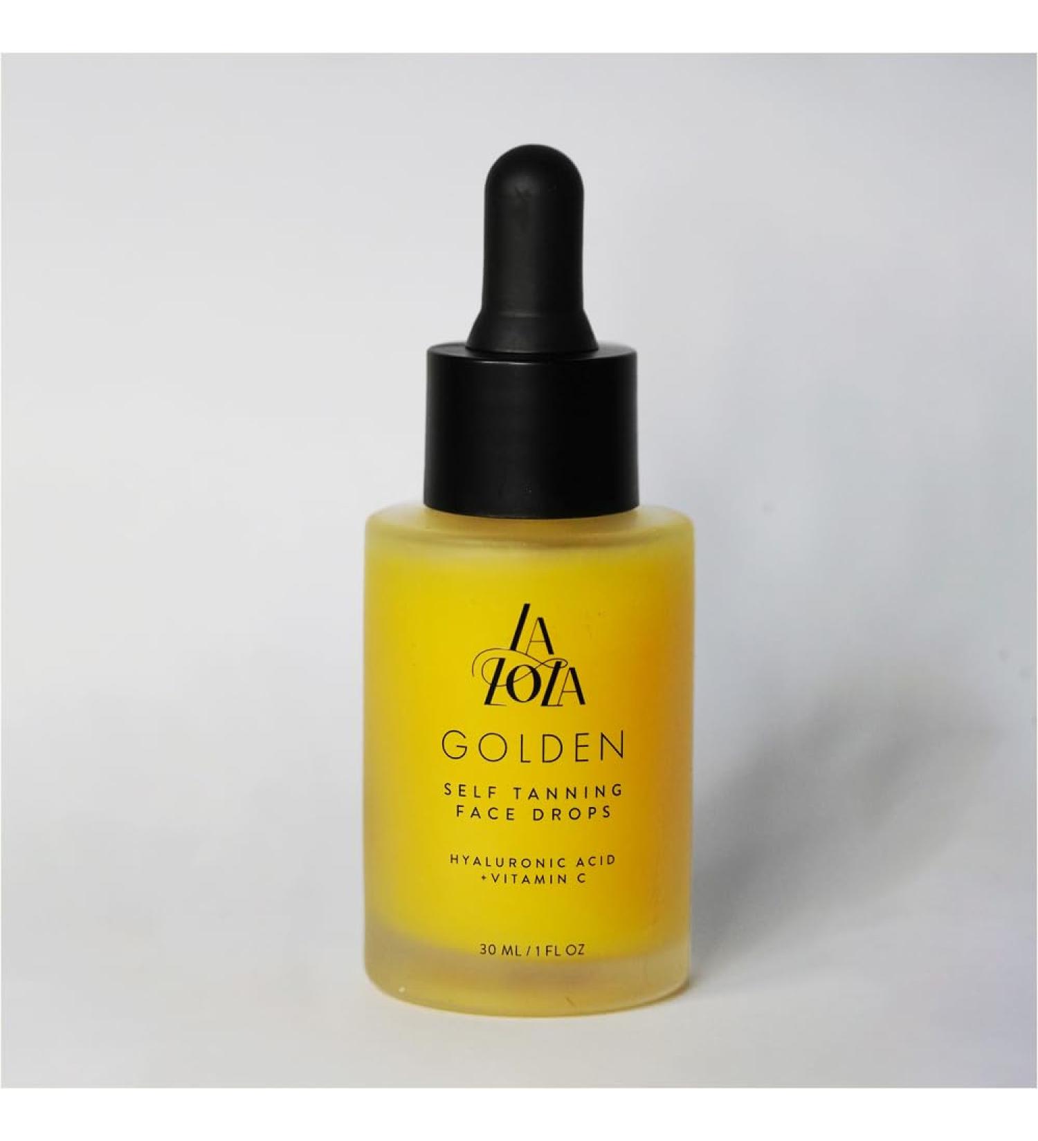 LALOLA Golden Face Tanning Drops USA-Made Self Tanner with Vitamin C & Hyaluronic Acid Natural & Ingredients for a Hydrated Sunless Tan Non-Toxic & Cruelty-Free Bronzing Drops - Buy Online on GoSupps.com