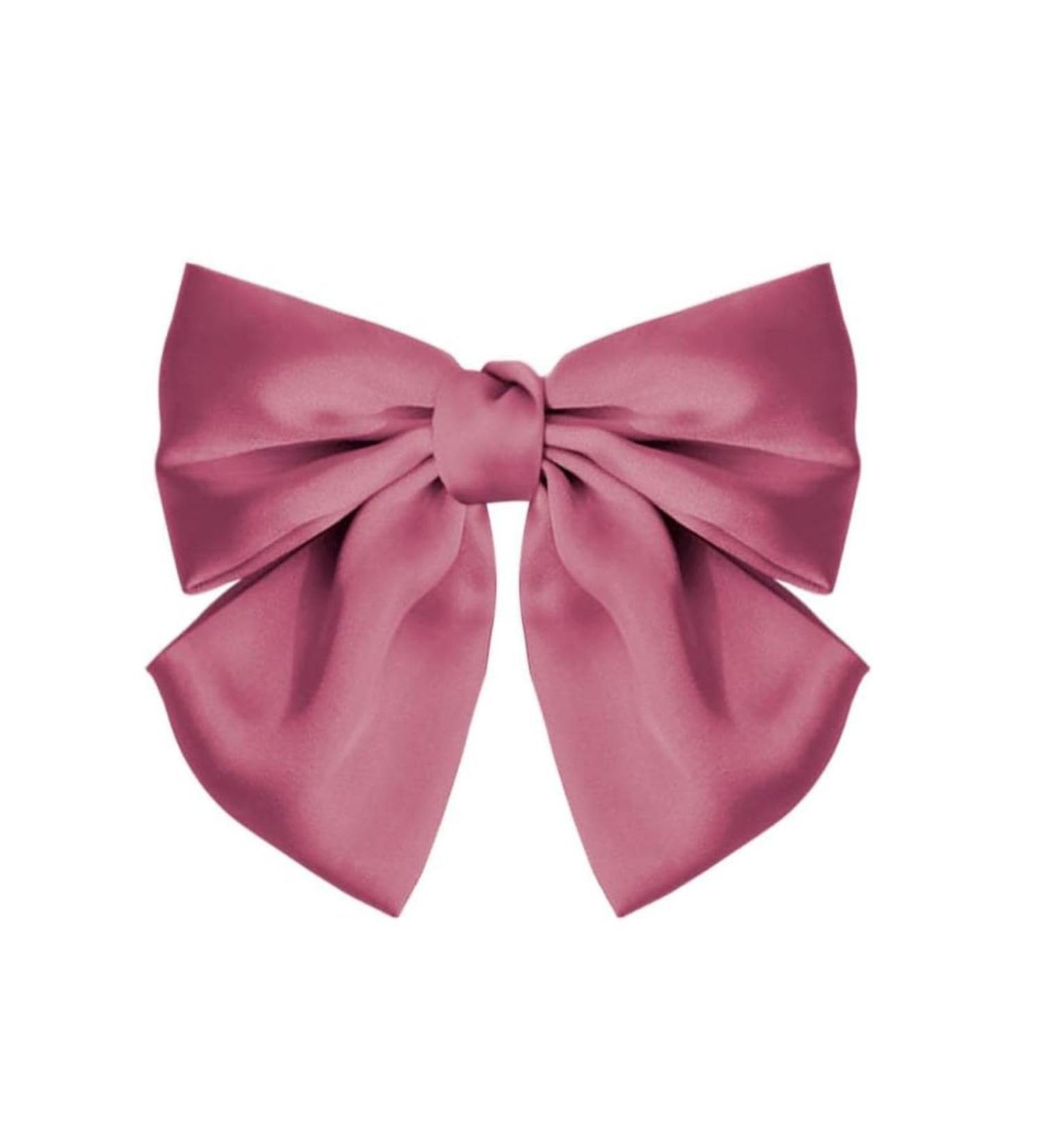2PCS Silky Satin Hair Bows Hair Clip Black Hair Ribbon Ponytail Holder Accessories Slides Metal Clips Hair Bow for Women Girls Toddlers Teens Kids (Bow Clip-Pink) - Buy Online on GoSupps.com