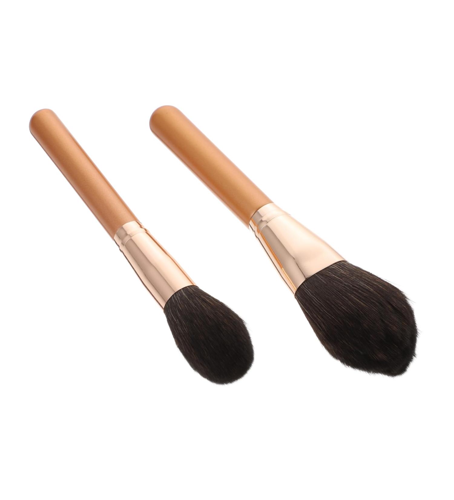 Set of 2 Make-Up with Wooden Handle Brush Mixing Foundation Makeup Brush Fluffy Makeup Brush Multifunctional Cosmetic Brush Professional Foundation Brush for Makeup - Buy Online on GoSupps.com