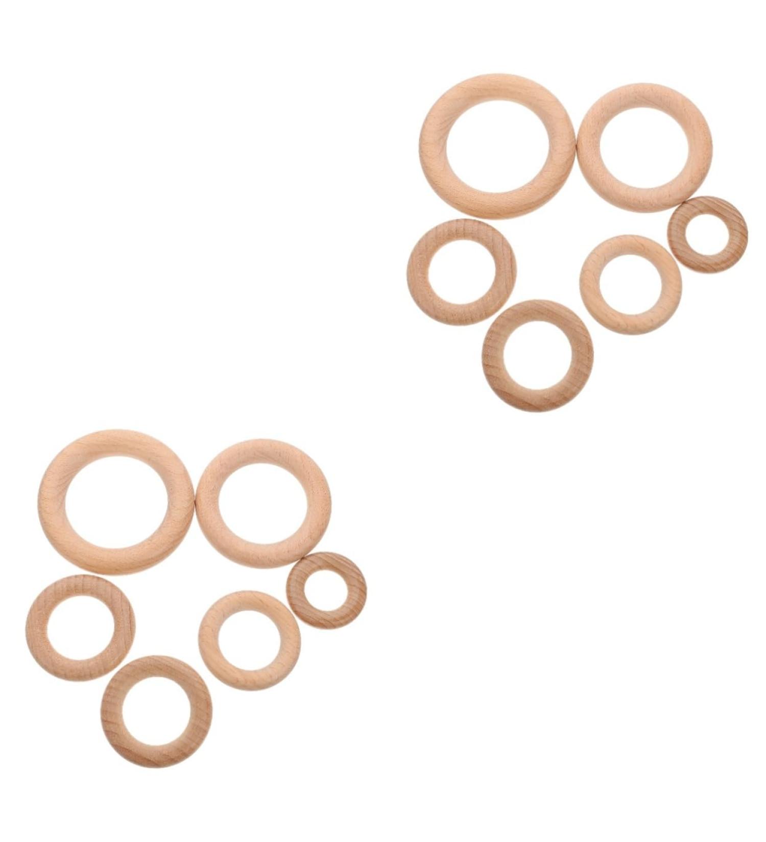 ABAODAM 12 STK Baby Wood Molar Rings - Unfinished Wooden Circle Accessories for Newborns | Safe & Fun Teething Relief - Buy Online on GoSupps.com