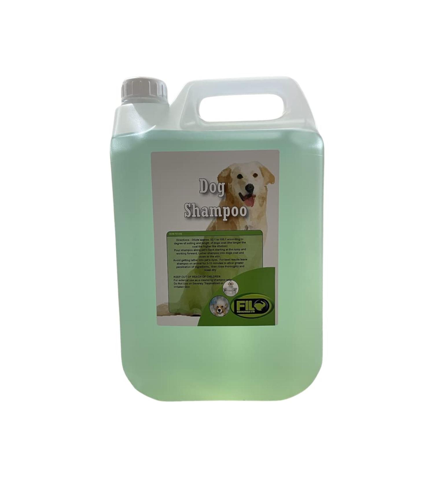 FILO Dog Shampoo 5L - Apple Scent Odor Remover Antifungal Medicated Flea & Tick Treatment Itchy Skin and Allergy Relief Antibacterial - Ideal for Dogs & Horses with Sensitive Skin