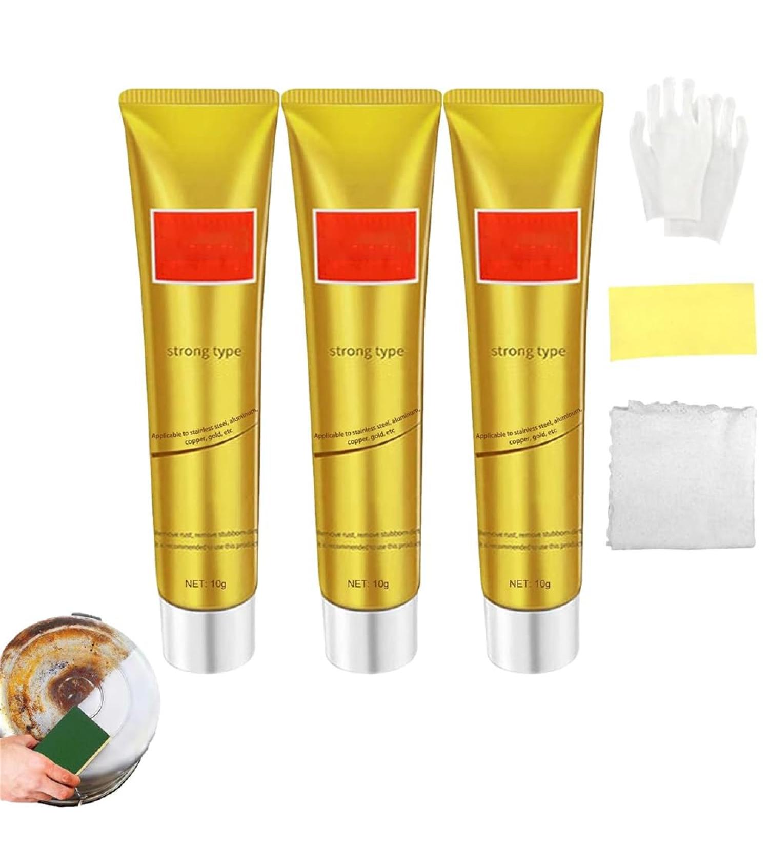 3Pcs Raturv Metal Polish Cream Raturv Chrome Polish Ultimate Metal Polish Cream Stainless Steel Polishing Kit Multifunction Dust & Rust Remover Polisher - Buy Online on GoSupps.com