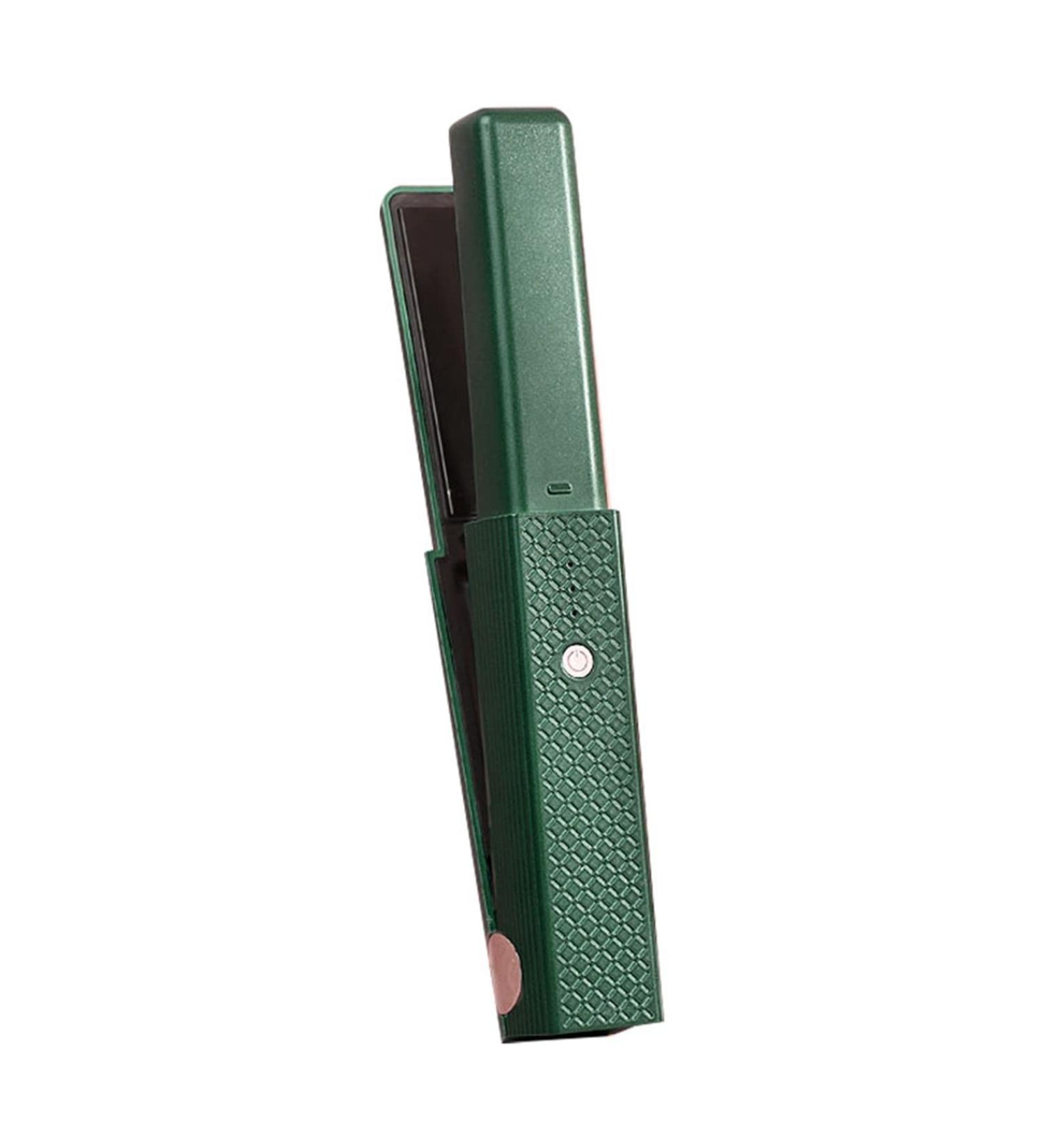Shop Cordless Flat Iron Hair Straightener - Quick Heat Prevent Damage Travel-Friendly Mini Curler in Green - Buy Online on GoSupps.com