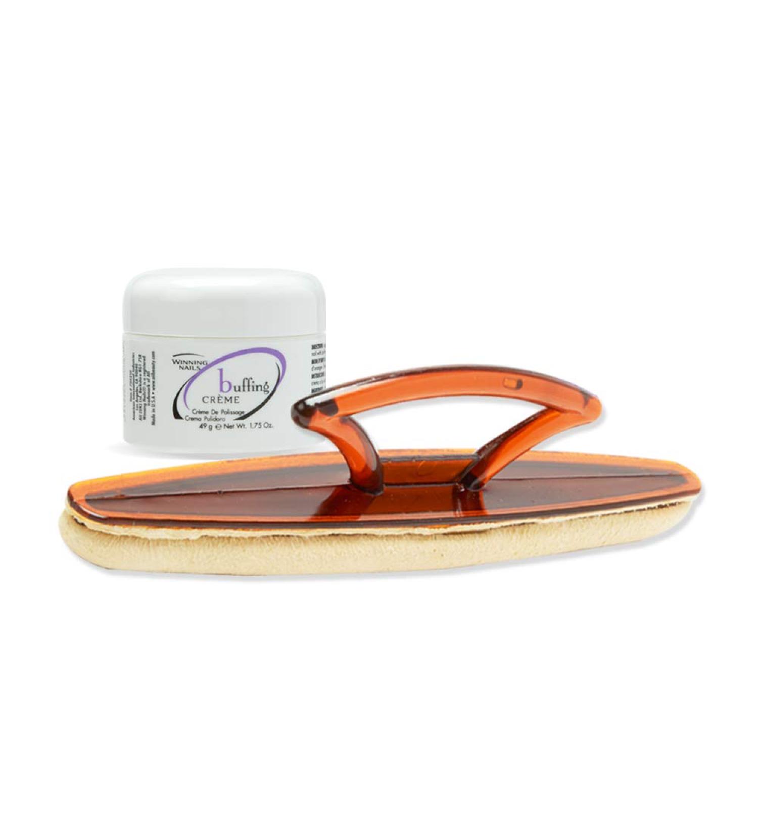 Chamois Buffer & Buffing Cream - Shine Dull Nails Softens Cuticles Fill & Repair Lines | 1.75 Oz Set - Buy Online on GoSupps.com