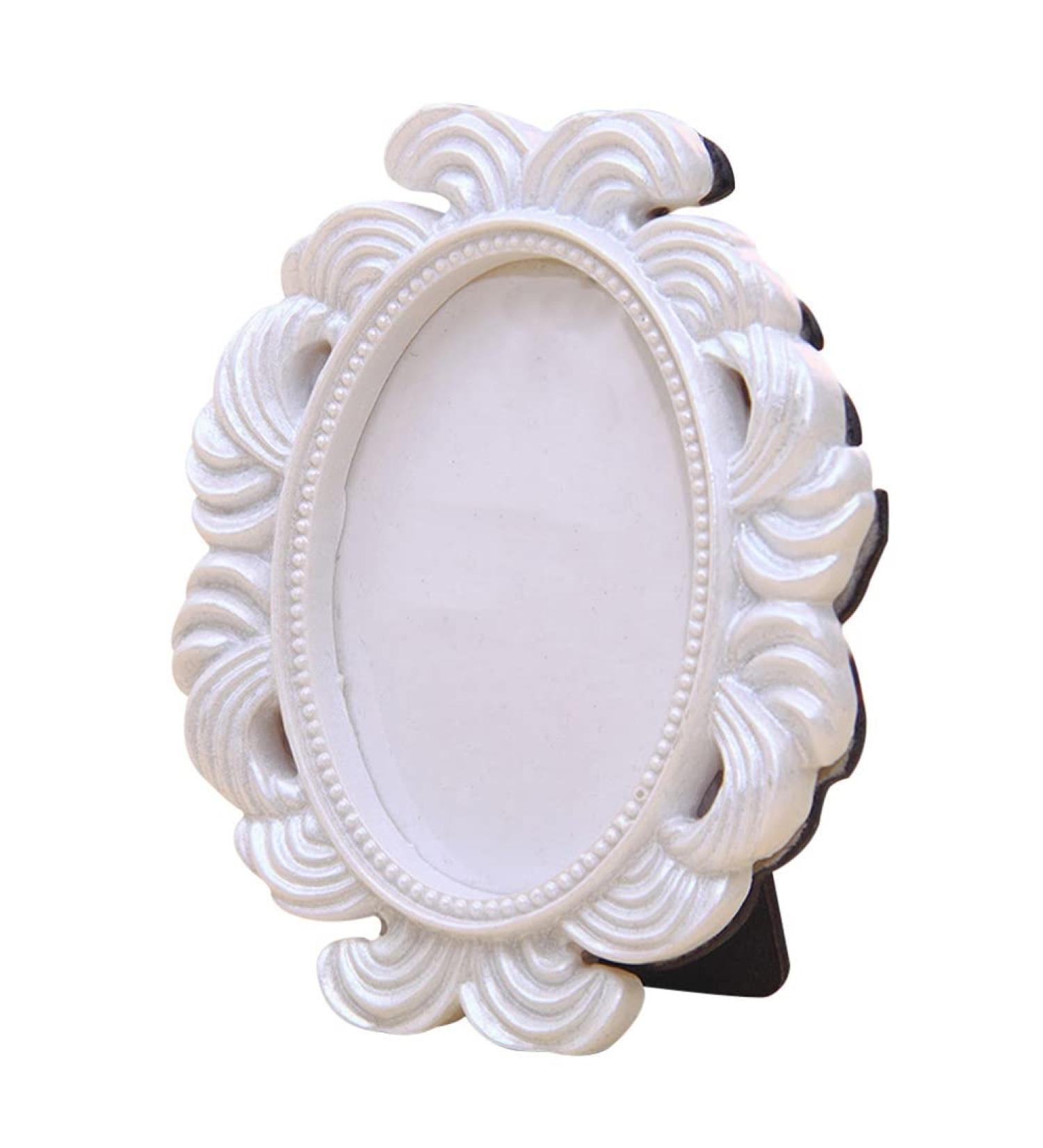 Lurrose nail display frame small photo frame vintage photo frame Antique Picture Frame nail display stand gold decor European style manicure display container white Storage rack mini resin - Buy Online on GoSupps.com