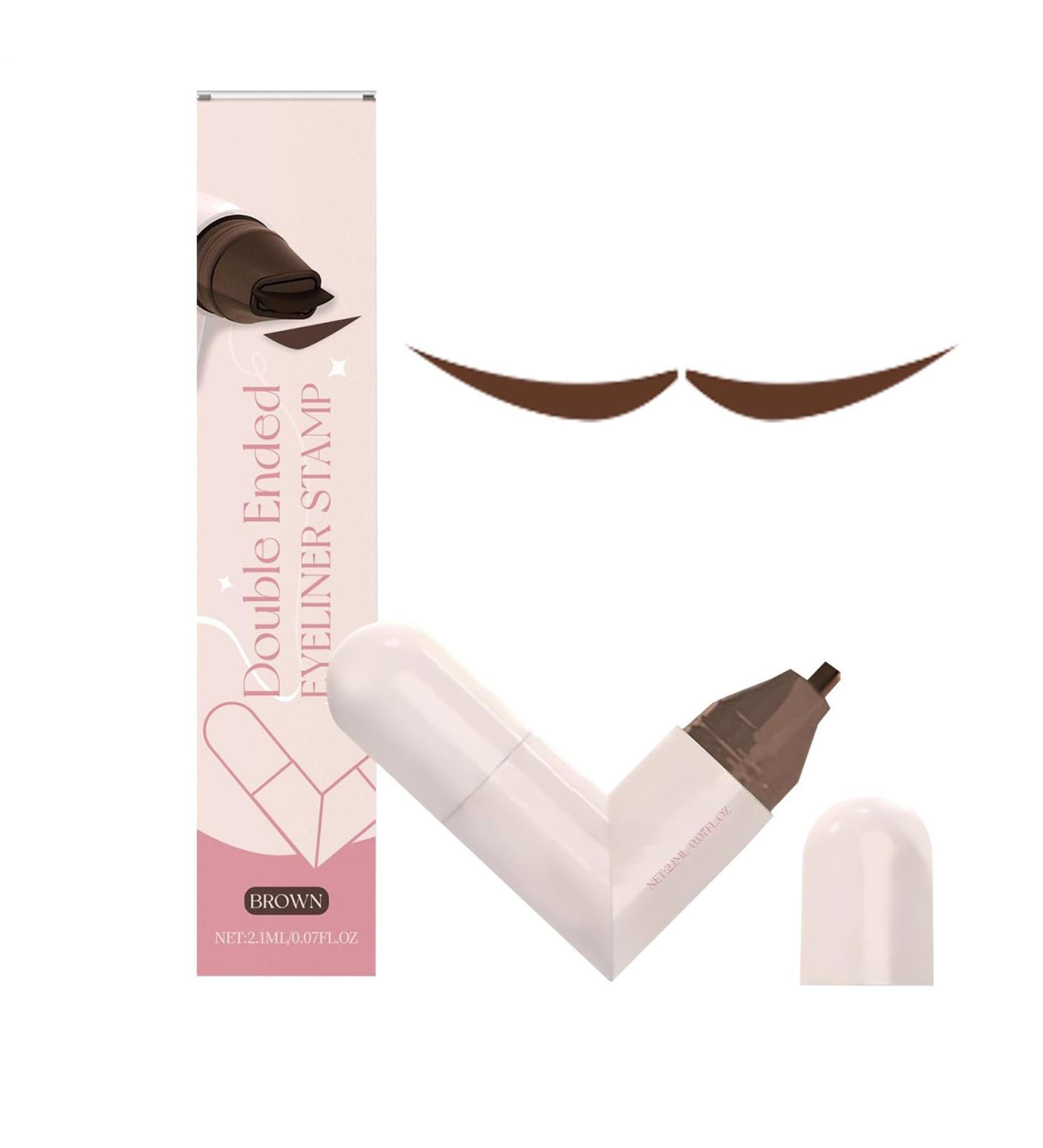 Winged Eye Corner Stamp | Dual-Tip Eye Makeup Pen for Women - Water-Resistant Creamy Gel Cosmetics Daily Stencil for Commutes Dates Travel - Buy Online on GoSupps.com