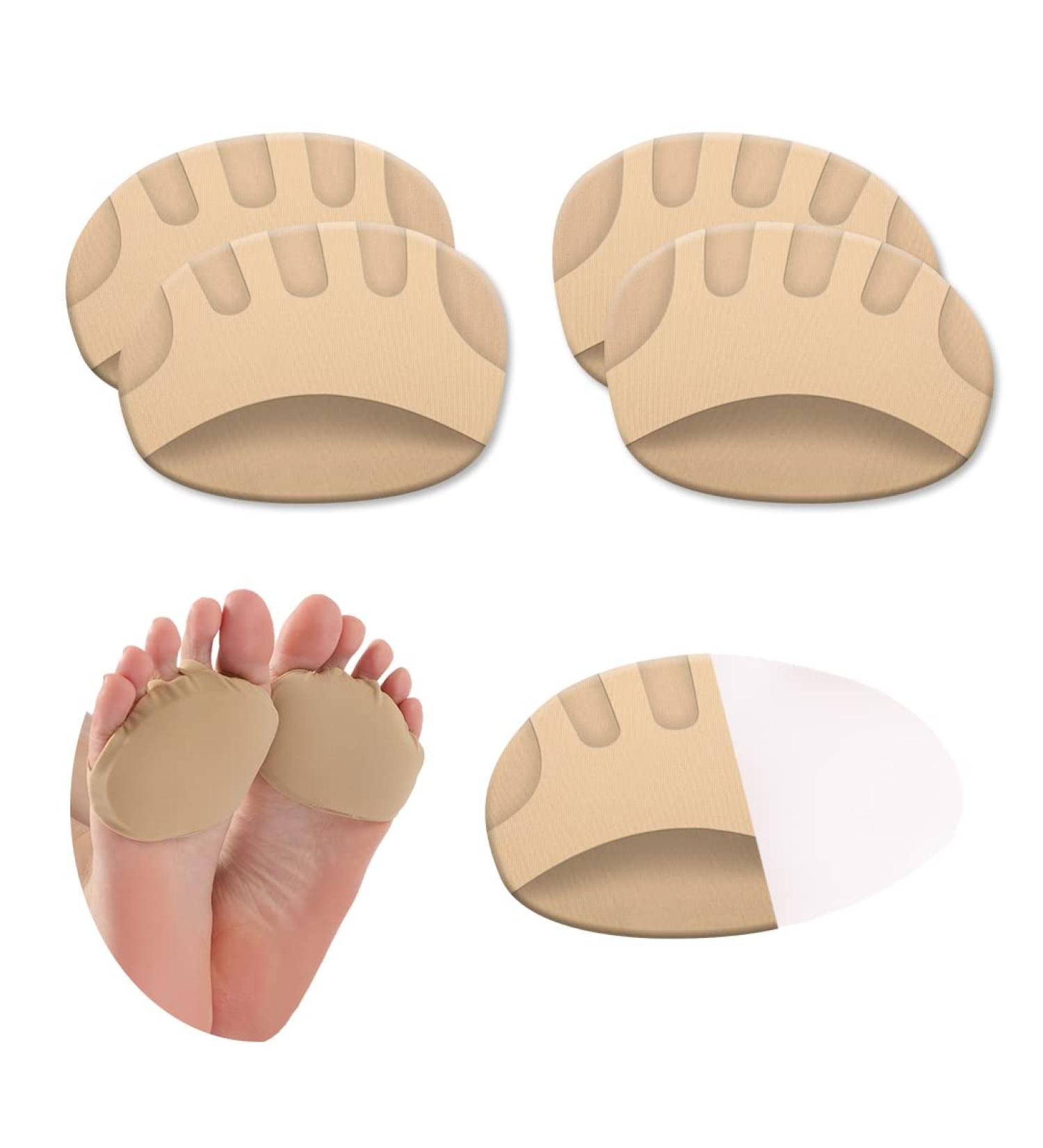 2 Pairs Honeycomb Gel Forefoot Pads - Soft Metatarsal Cushions for Men & Women | Relieve Foot Fatigue & Discomfort - Buy Online on GoSupps.com