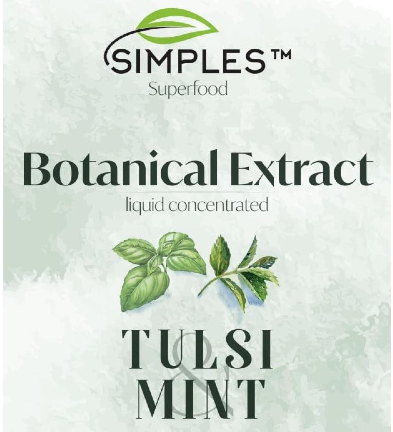 SIMPLES SUPERFOOD TULSI & MINT BOTANICAL EXTRACT LIQUID CONCENTRATE DRINK - Buy Online on GoSupps.com