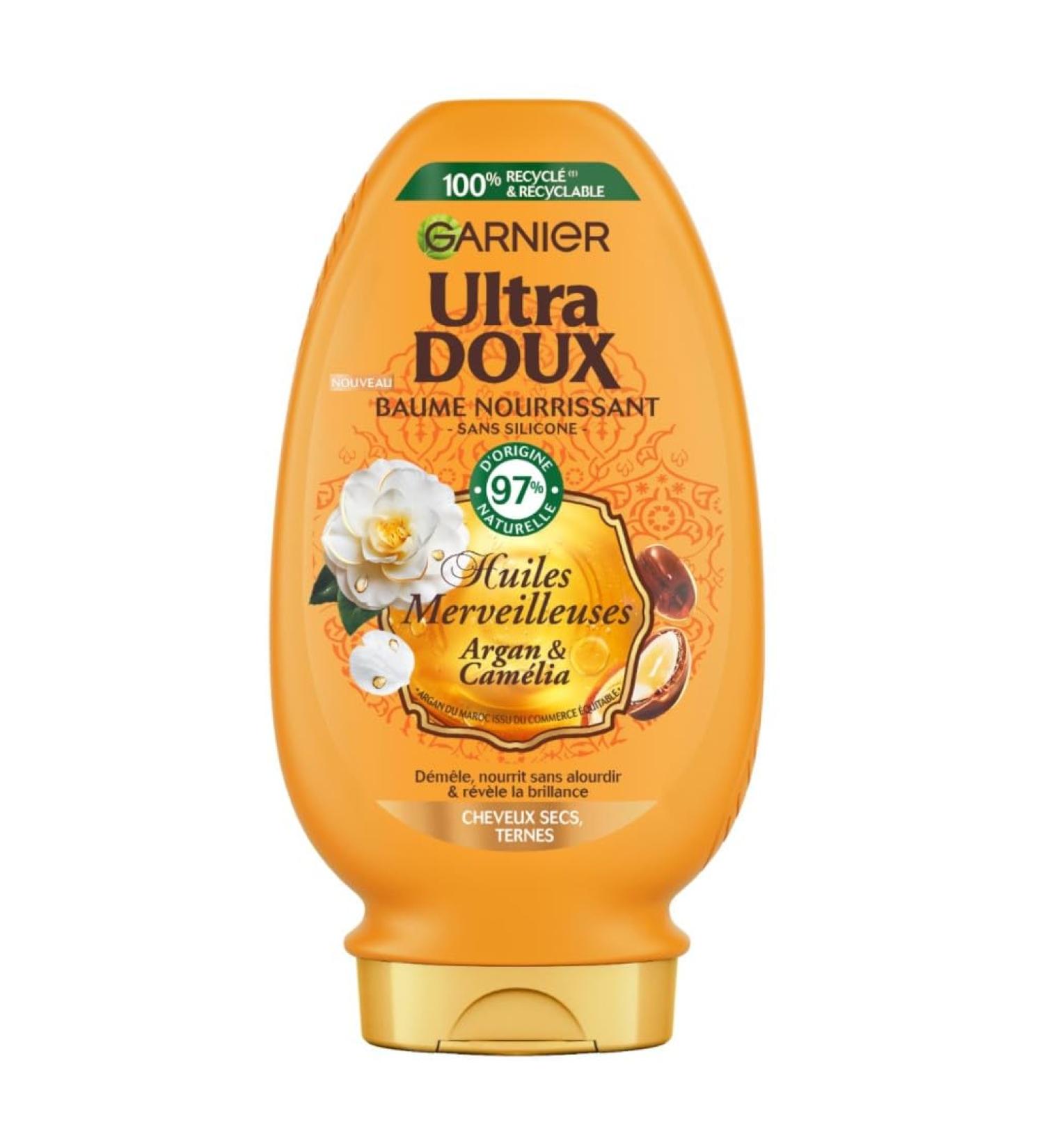 Garnier Ultra Doux - Apr s-Shampooing D m lant Nourrissant - Enrichi en Huile d'Argan & Cam lia - Pour Cheveux Secs Tr s Secs et Ternes - Huiles Merveilleuses - 360 ml Apr s-shampooing - 360ml - Buy Online on GoSupps.com