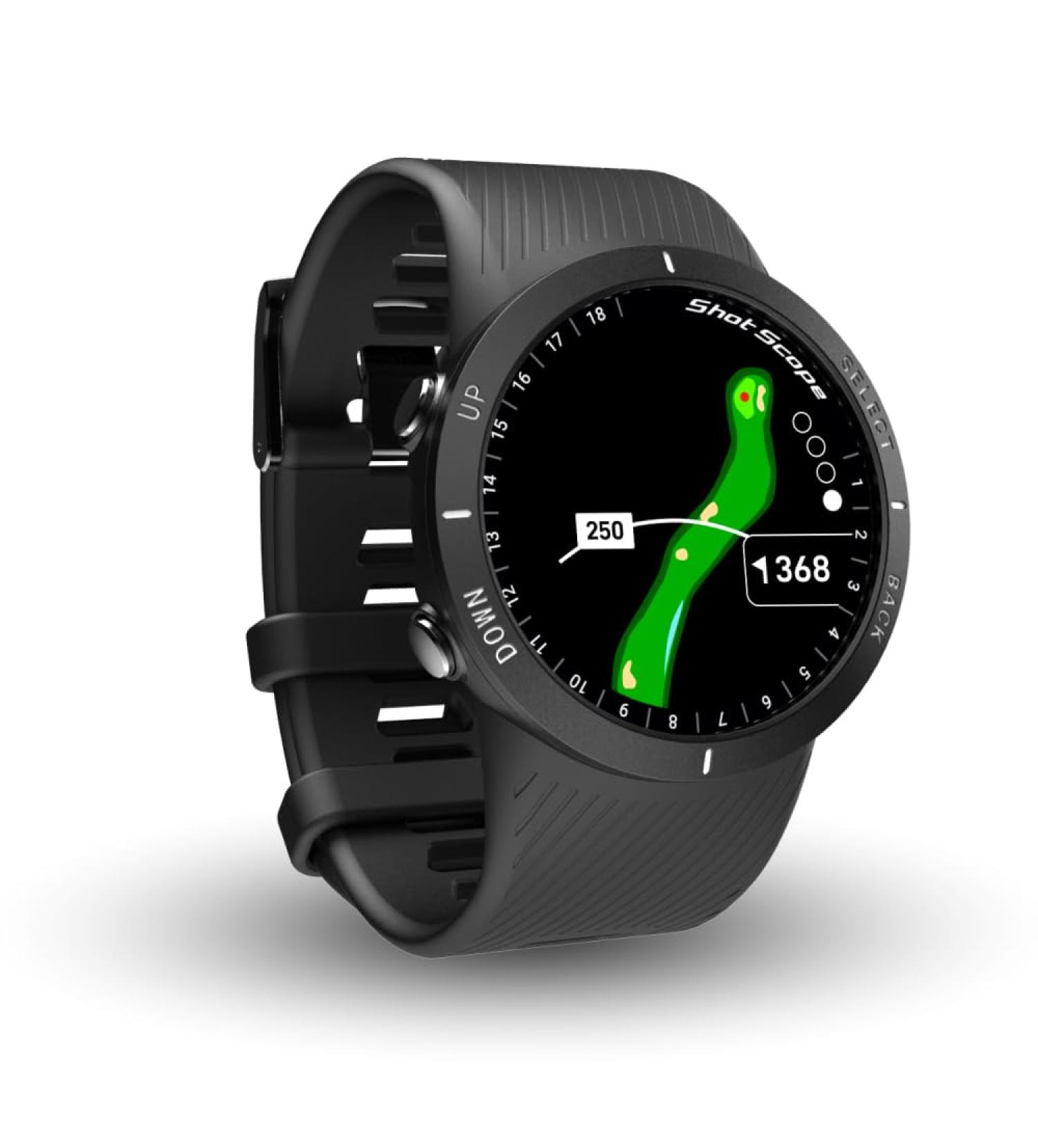 Shot Scope V5 GPS Golf Watch - 36K+ Pre-Installed Courses Shot Tracking No Subscription - Black Bezel & Bracelet - Buy Online on GoSupps.com