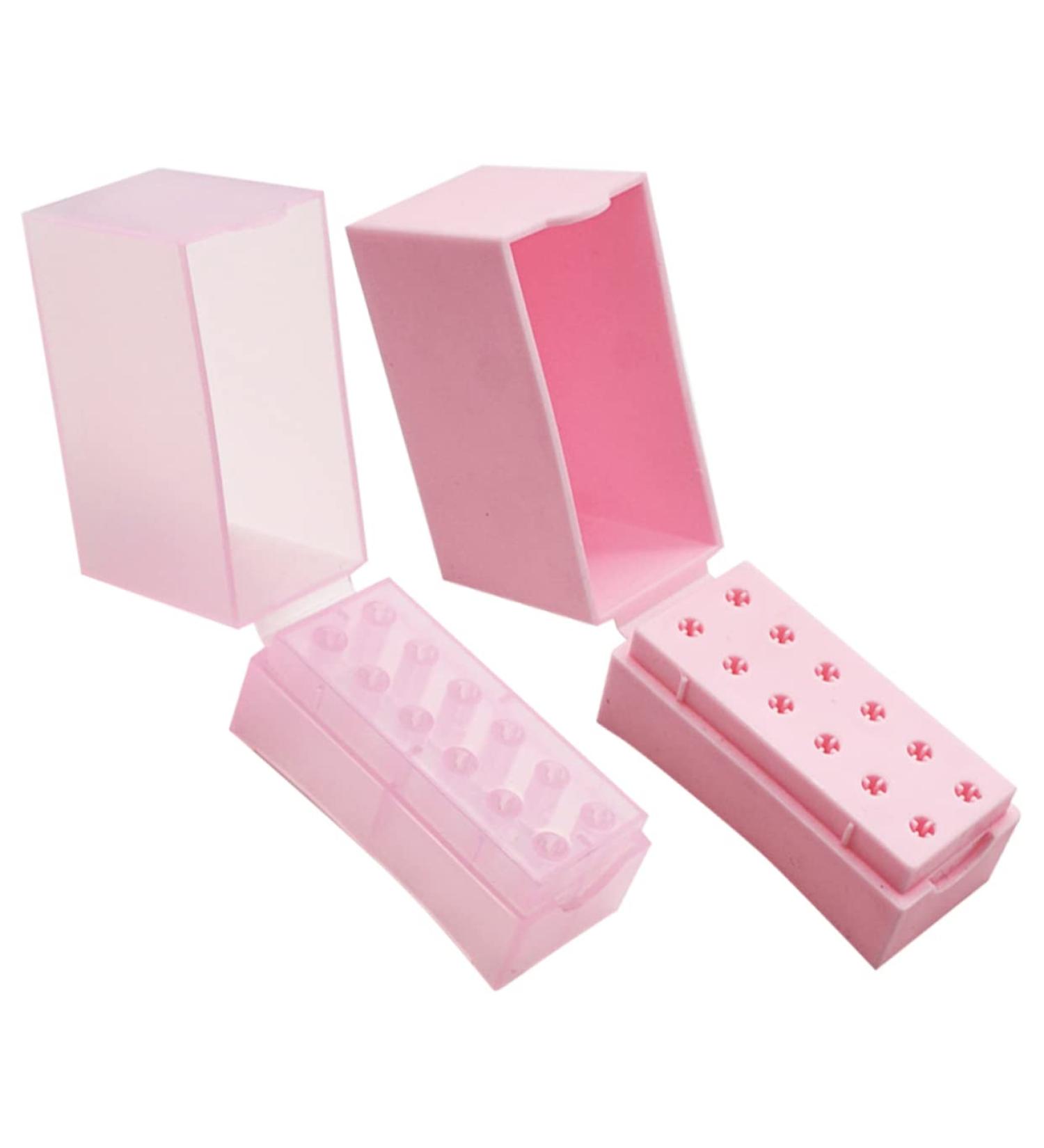 2pcs grinding head storage box nail drill bit container nail bit display holder nail bit organizer para u as nail drill bits container product plastic small round hole 8x7.2cm As Shown - Buy Online on GoSupps.com