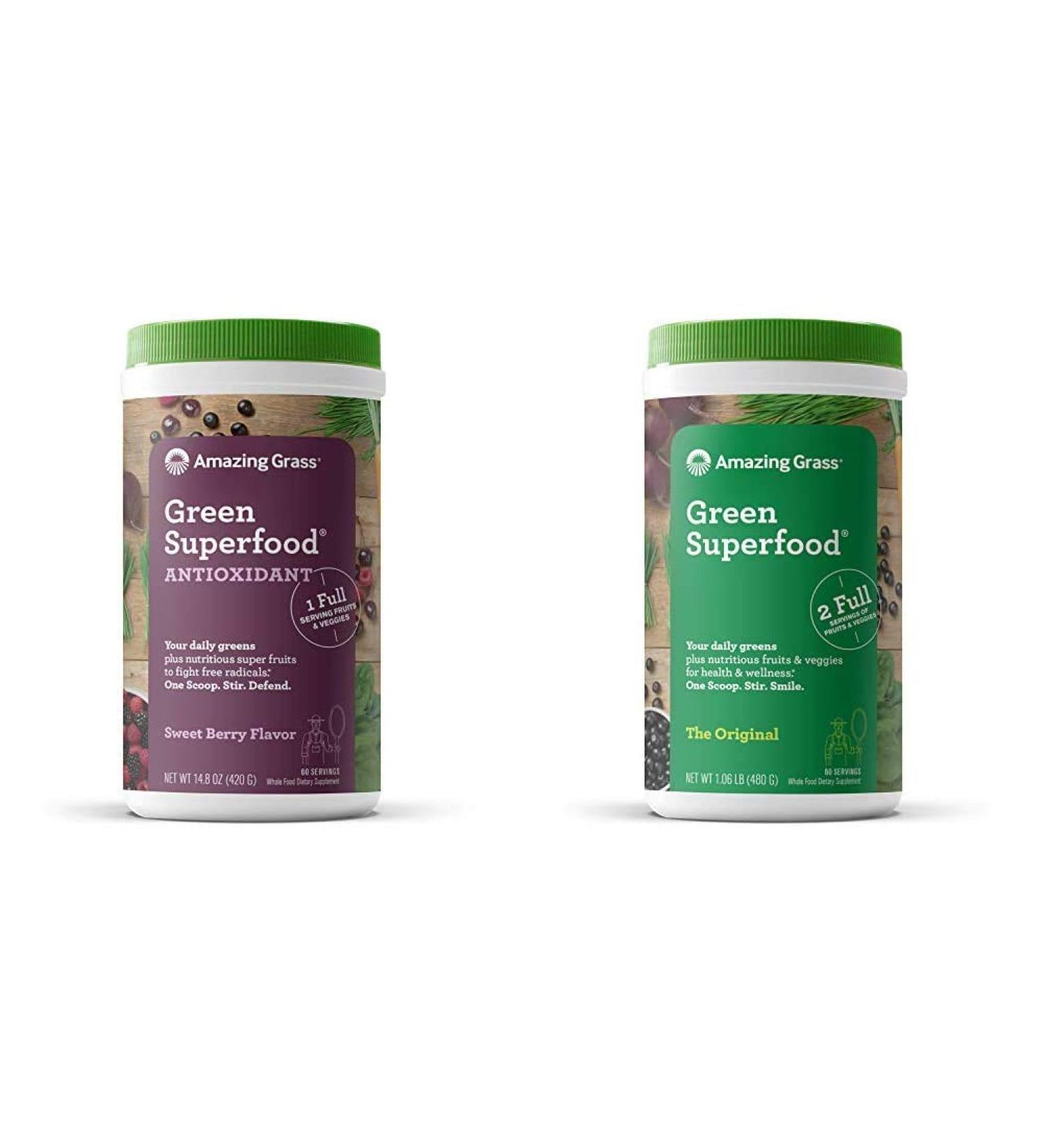 Buy Amazing Grass Green Superfood Antioxidant Sweet Berry 14.8 oz | Nutrient-Rich Superfood - Buy Online on GoSupps.com