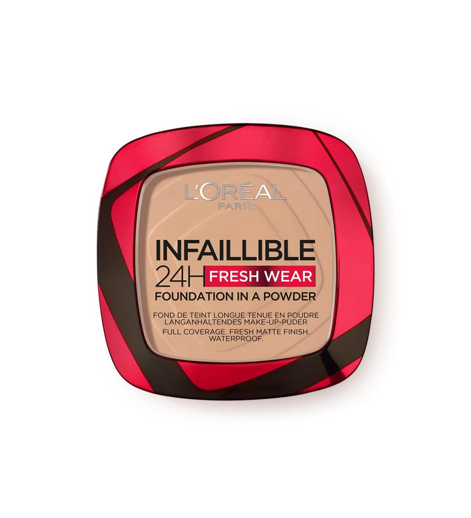 L'Oreal Paris Infallible 24H Fresh Wear Foundation In A Powder Longwear Coverage Mattifying Finish Available In 6 Shades Shade 120 Vanilla 120 - Vanilla 1 Count (Pack of 1) - Buy Online on GoSupps.com