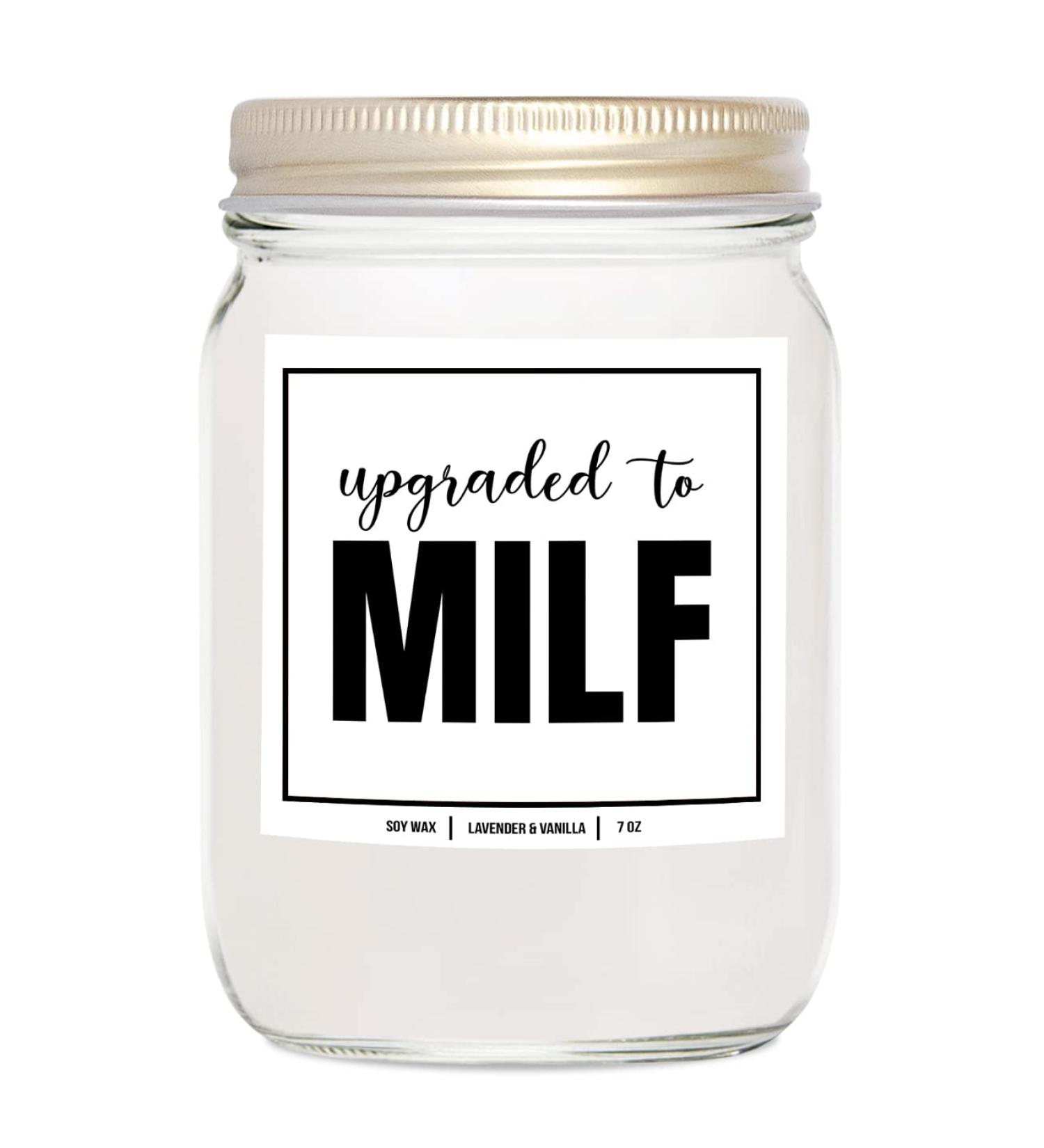 YouNique Designs Milf Pregnant Wife Candle - 7oz Pregnancy Gift for First-Time Moms | Soy Vegan Aromatherapy (Lavender & Vanilla - Buy Online on GoSupps.com