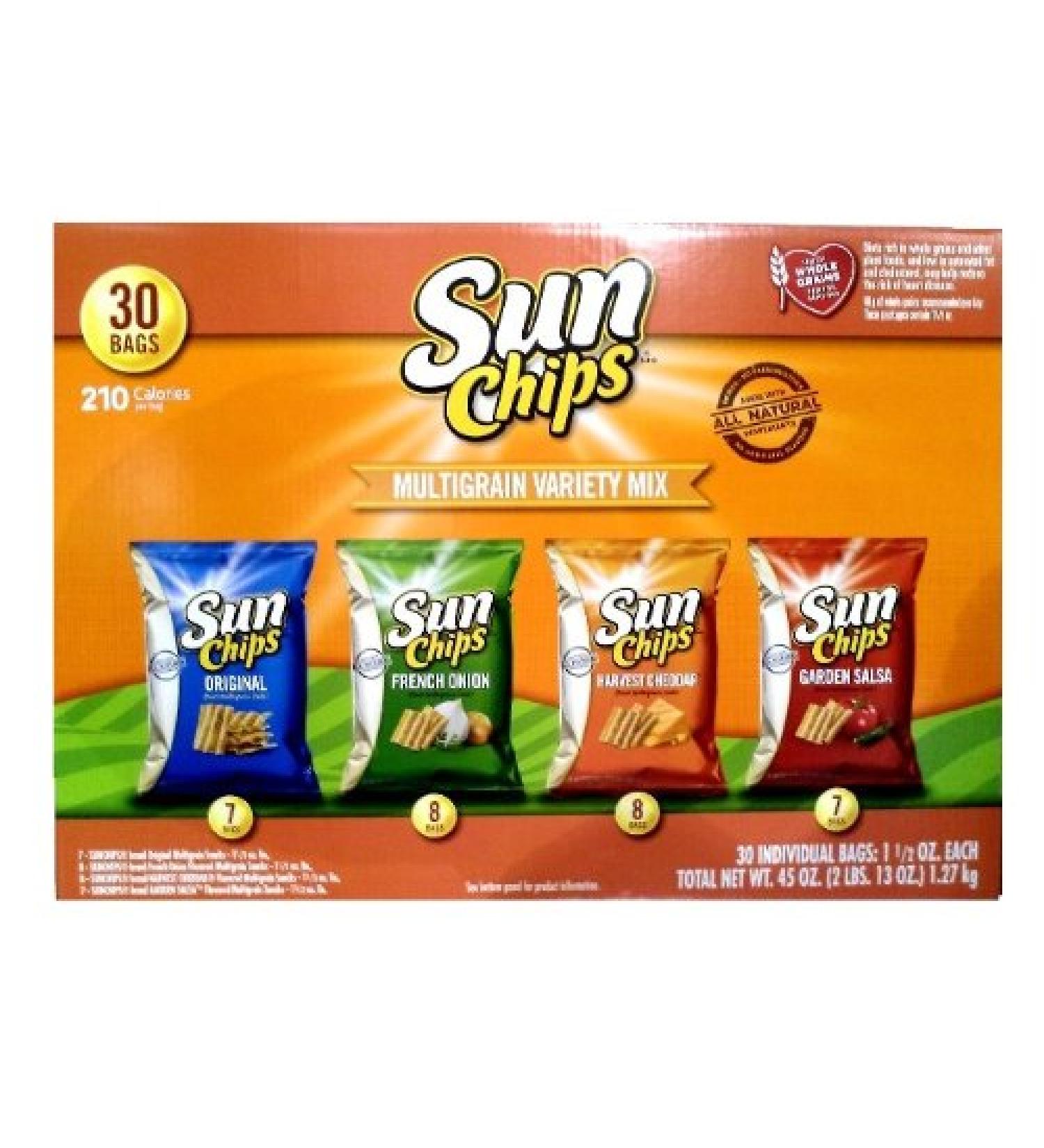 Sun Chips Multigrain Variety Mix, Chips Bags, 30-count, 45-Ounce