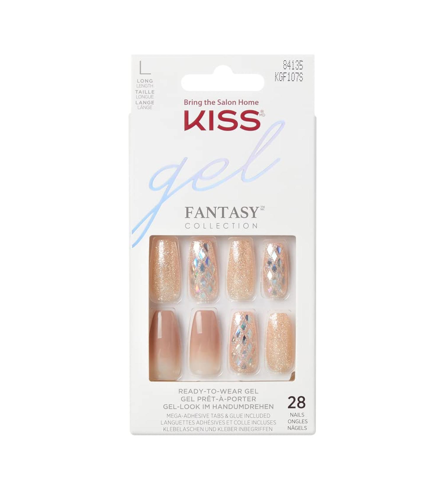KISS Gel Fantasy Hard To Forget Long Length Gel Nail Kit - Press-On/Glue-On Nails - Buy Online on GoSupps.com