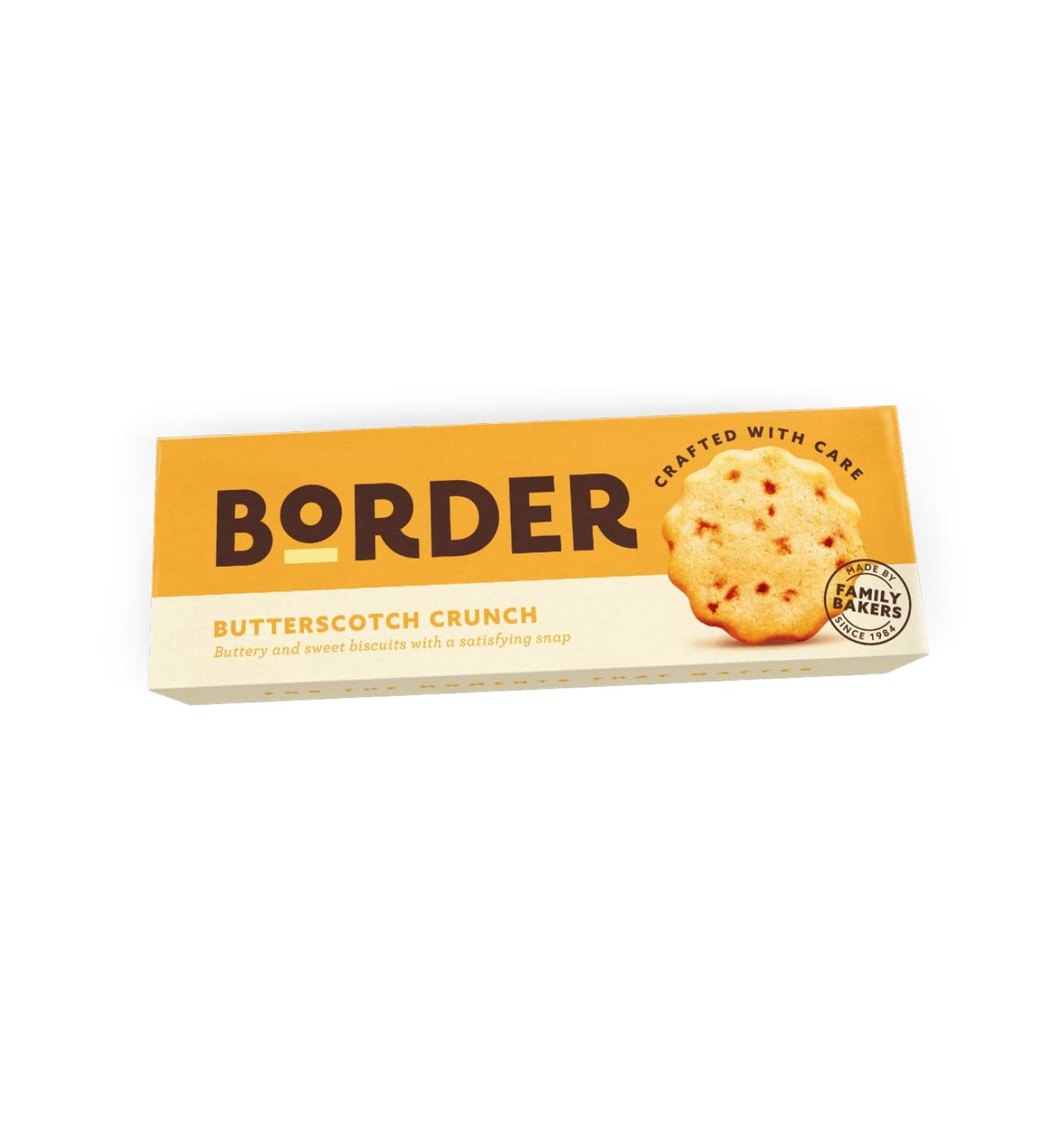 TEA HOUSE DIRECT Border Biscuit Butterscotch Crunch Made with real butter and butterscotch Deliciously crunchy treats Ideal gift for biscuit lovers Pack of 6 x 135g