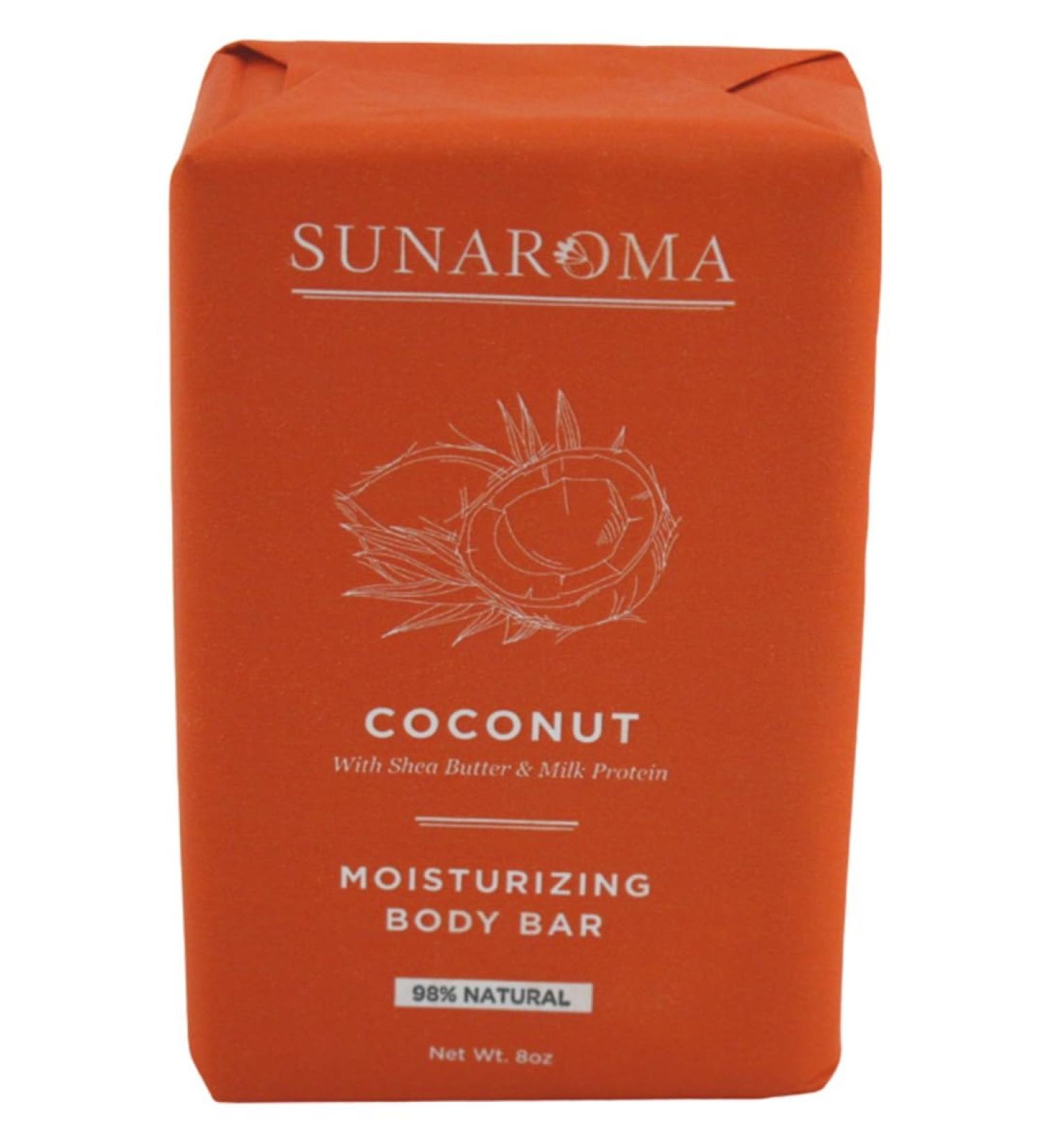Sunaroma Coconut Kokum Butter Soap - Natural Moisturizing Soap for Dull Skin Paraben & Sulfate Free 8 oz - Brightens & Soothes Complexion - Made in USA - Buy Online on GoSupps.com