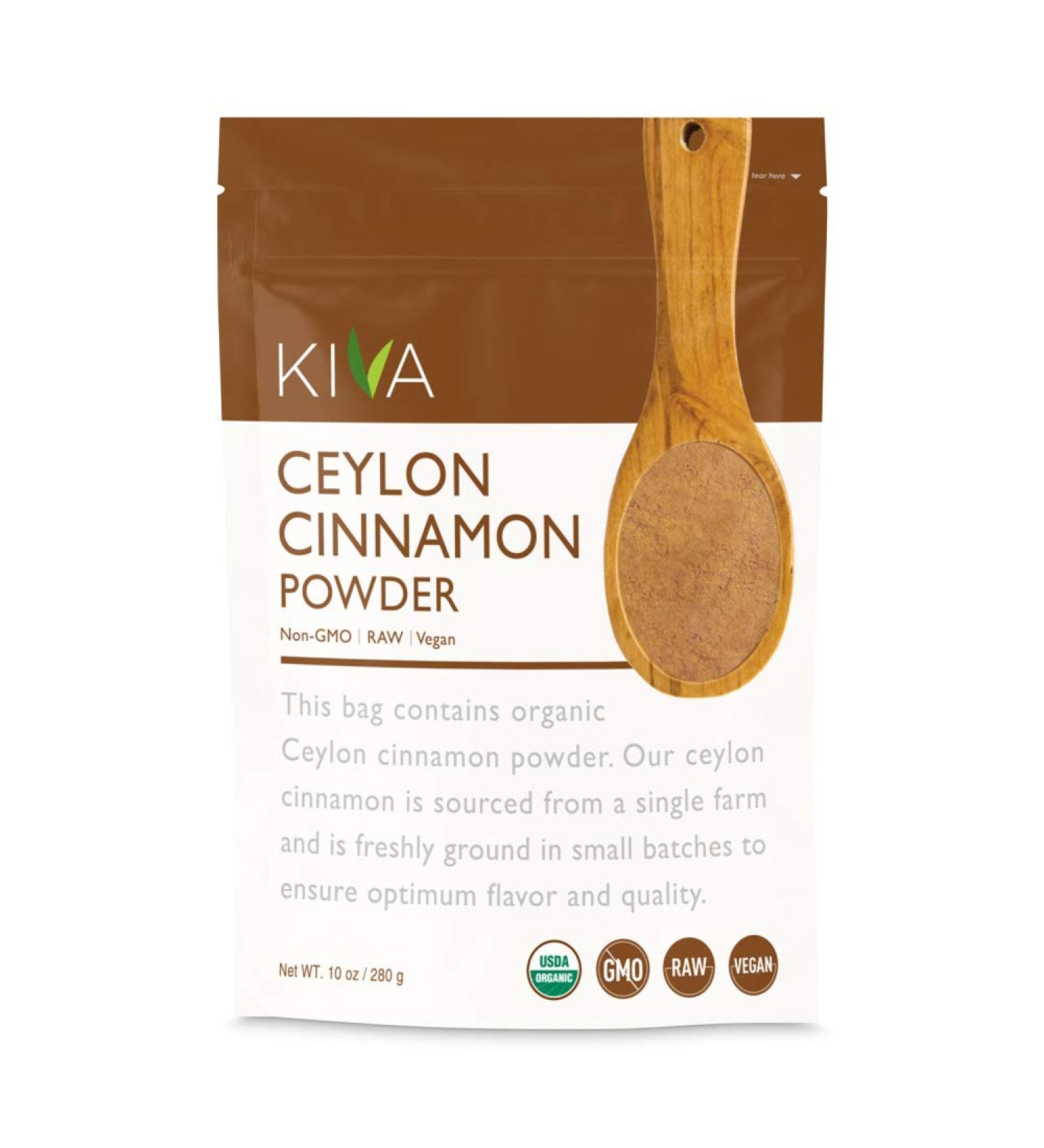 Kiva Organic Ceylon Cinnamon Powder 10 oz - Freshly Grounded JUMBO SIZE - Buy Online on GoSupps.com