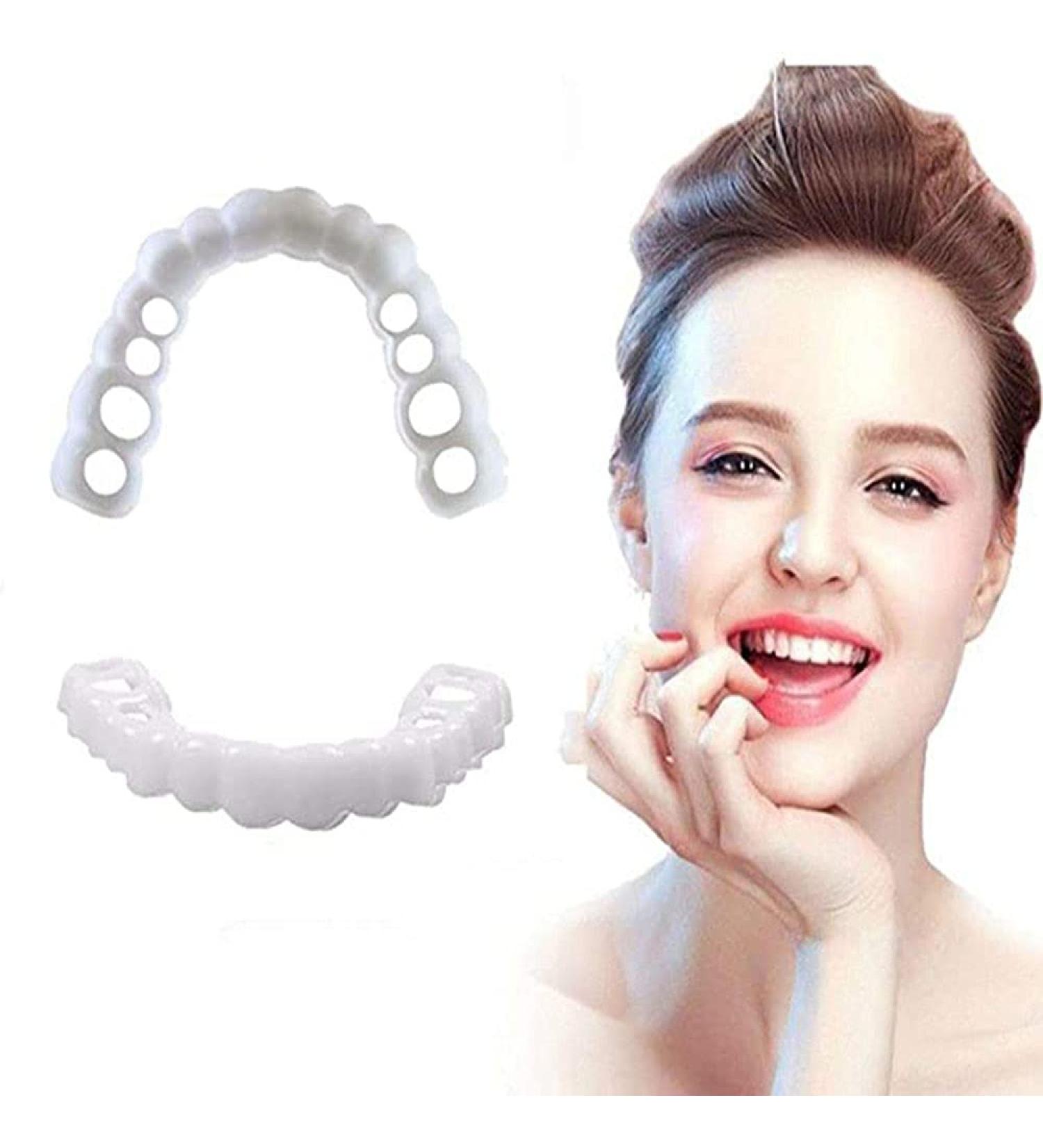 Frenzify Fake Braces Veneers Teeth - 2 Pairs of Instant Cosmetic Dentures for Whitening & Brightening Bad Teeth - Buy Online on GoSupps.com