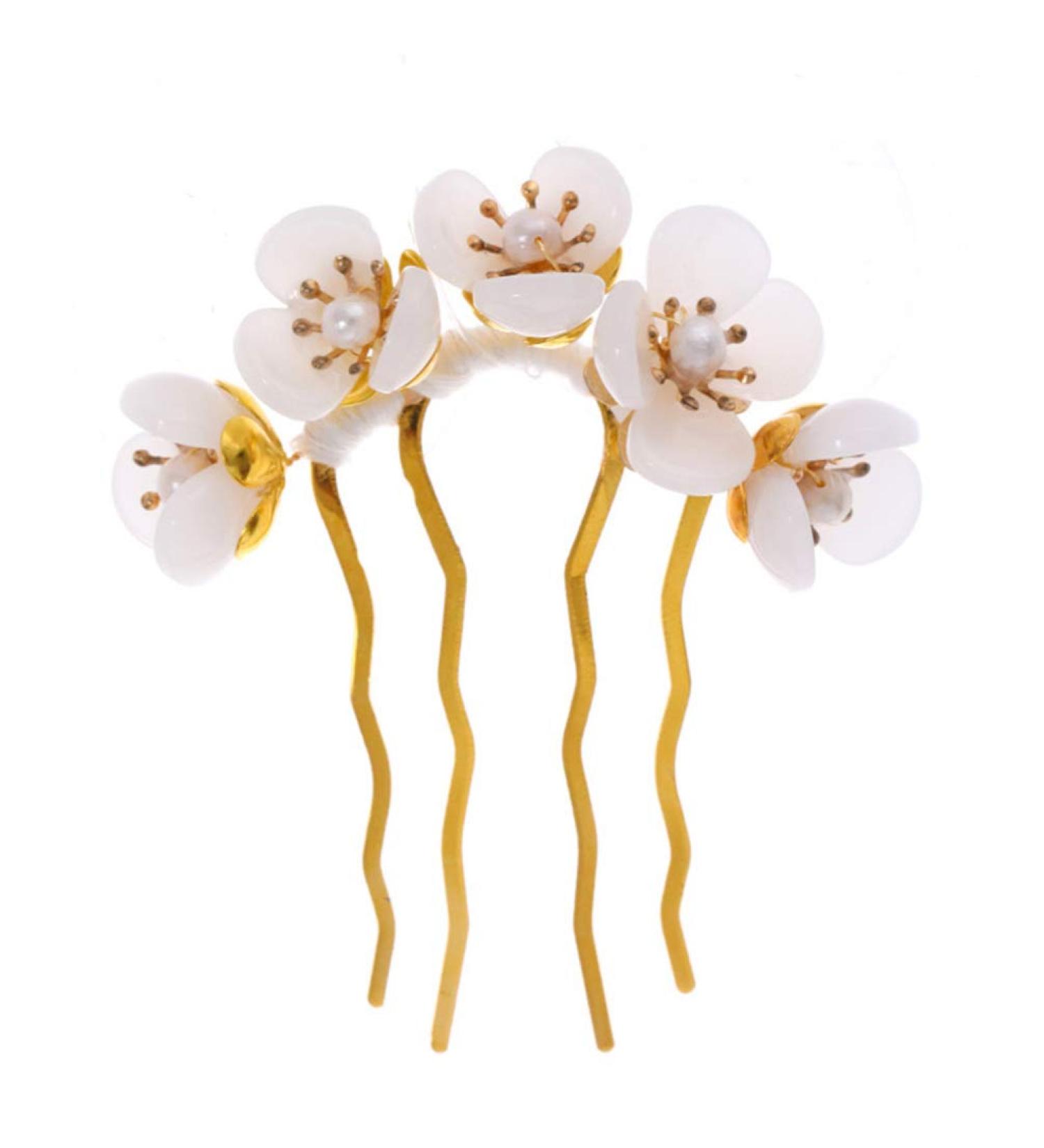 Beaupretty Vintage Jade Flower Hair Sticks Chinese Hair Pins for Women (White) - Buy Online on GoSupps.com