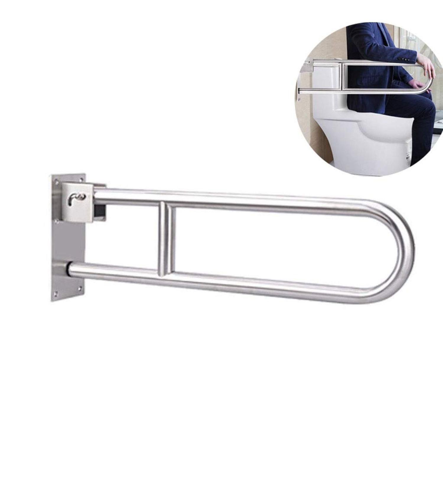 Bathroom Grab Bar Safety Support Rail Folding Handicap Grab Bars Rails Toilet Handrails Bathroom Safety Flip Up Stainless Steel Shower Grab - Buy Online on GoSupps.com