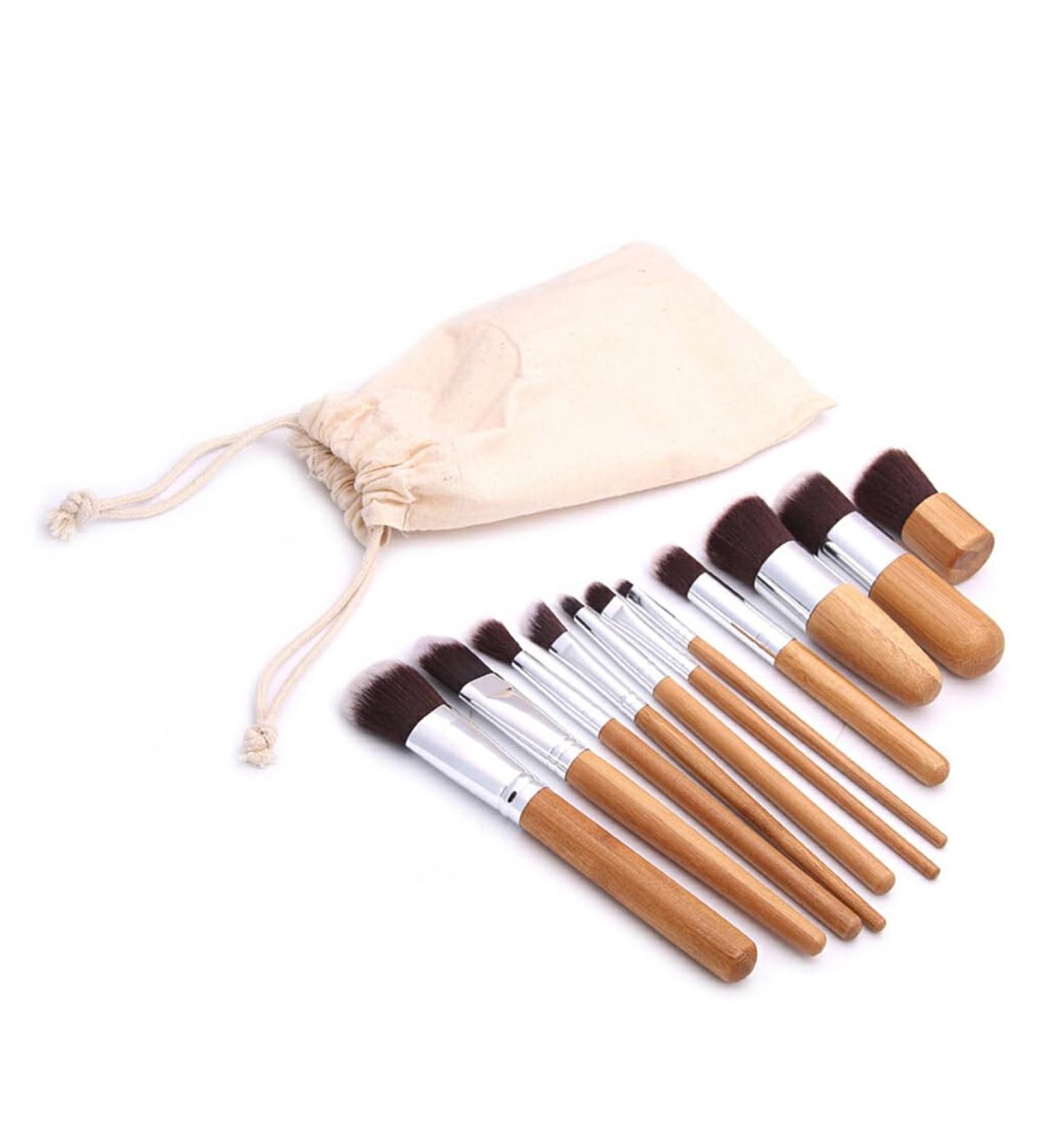 Allayu Makeup Brush Cosmetics Tool Women Supplies Bamboo Brushes Kit Aluminum Handle Rustproof Fine Workmanship Long-lasting Eyeliner - Buy Online on GoSupps.com