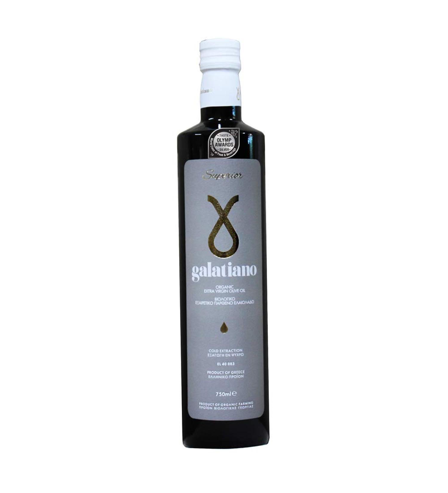 Galatiano Superior Organic Extra Virgin Olive Oil Cold Extracted 750 Ml - Buy Online on GoSupps.com