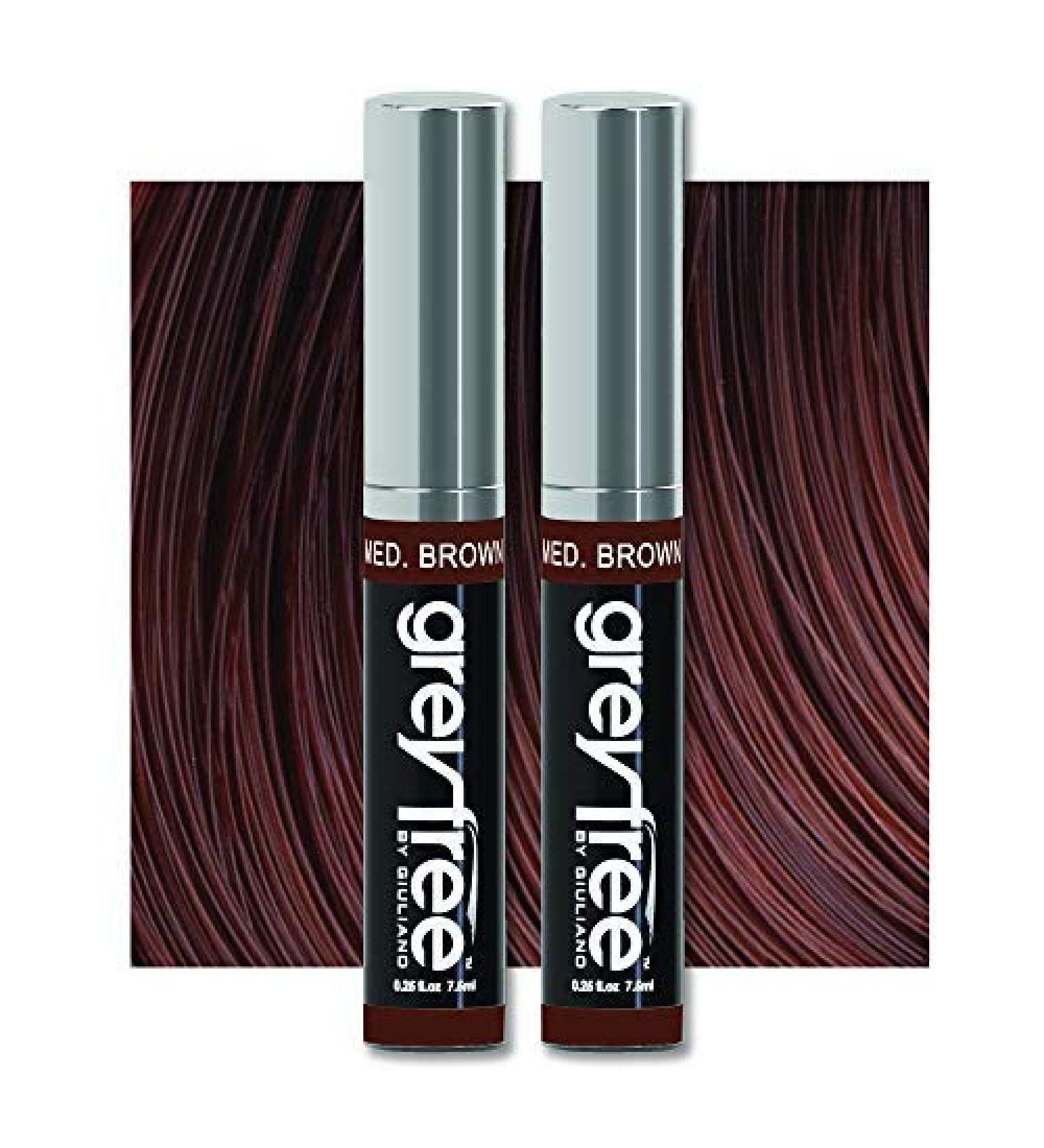 Greyfree 2 Pack Temporary Hair Color for Gray Hairlines, Eyebrows, Mustache & Beards - Medium Brown - Buy Online on GoSupps.com