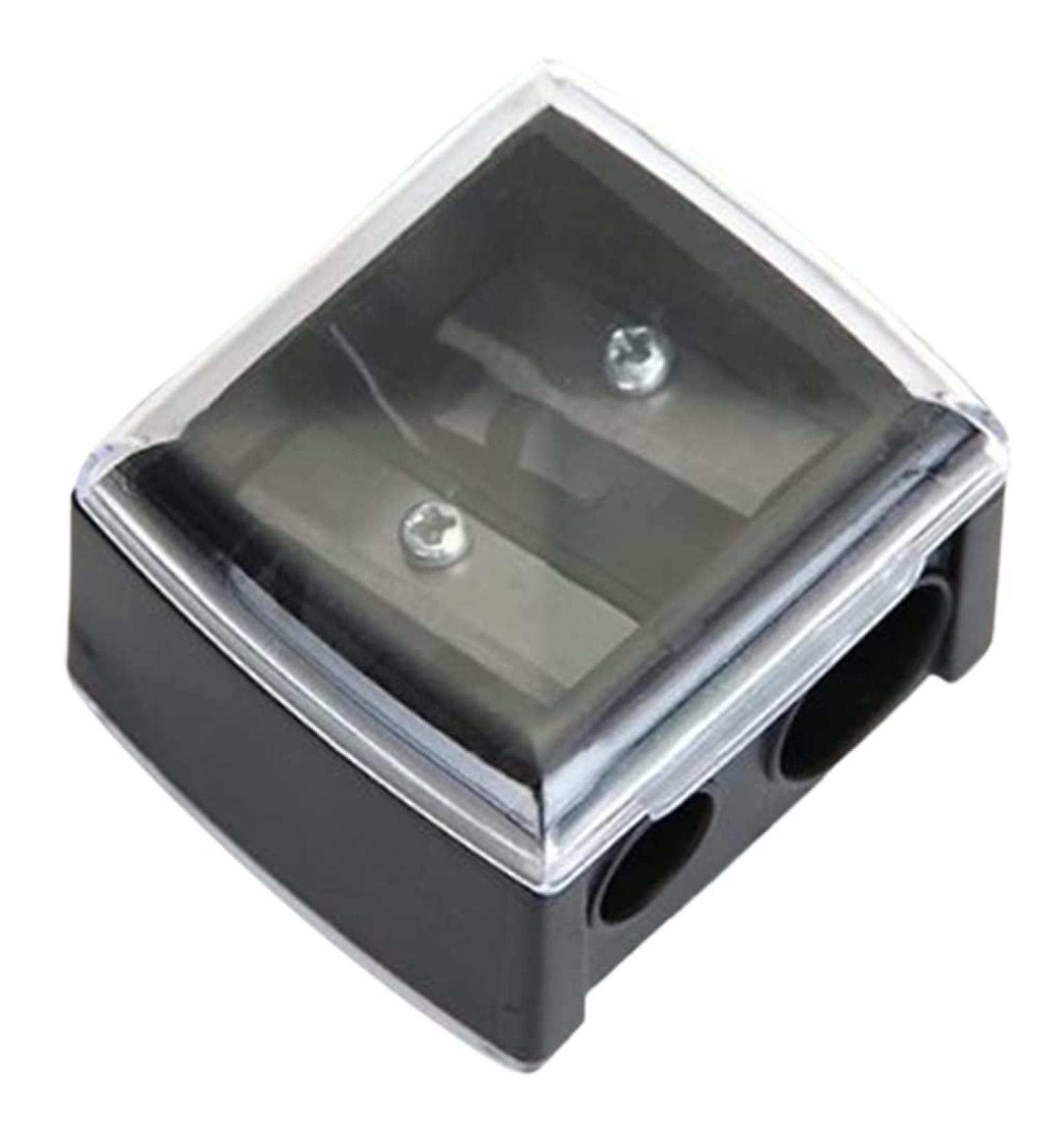Dual Hole Eyeliner Sharpener with Cover - Portable Makeup Tool for Eyebrow and Eye Pencils - Buy Online on GoSupps.com
