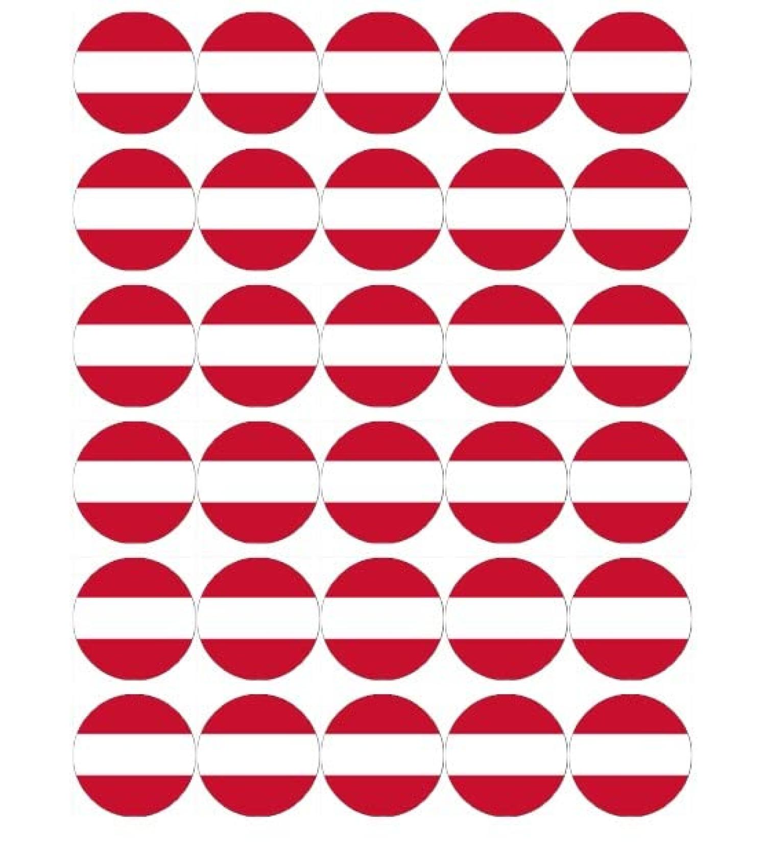 30 Austria Austrians Flags Cupcake Toppers Edible Wafer Paper Fairy Cake Toppers Birthday Cake Decorations