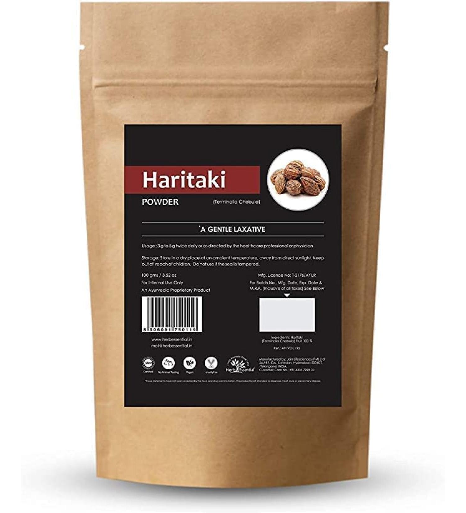  CROV HerbenoHerb Essential Pure Haritaki Powder 100g - Buy Online on GoSupps.com