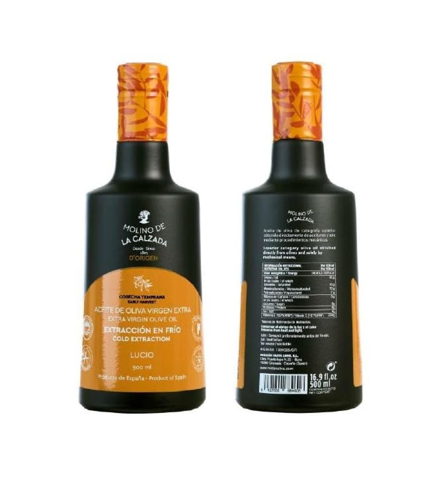Premium Extra Virgin Olive Oil Early Harvest Cold Extraction Lucio Variety 500 mL - Spanish Olive Oil - Buy Online on GoSupps.com