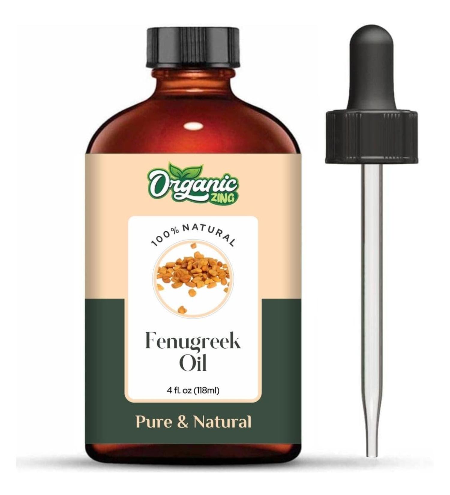 Organic Zing Fenugreek Carrier Oil - Pure & Natural for Skin Face Hair Care Aroma Therapy Diffuser Conditioner - 118ml - Buy Online on GoSupps.com