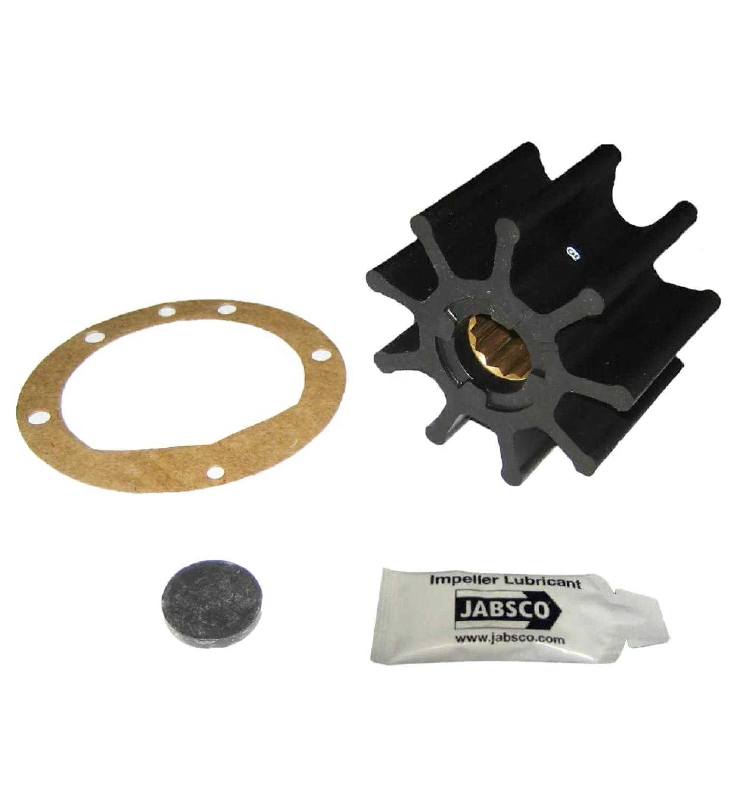 Jabsco 836-0003-P, Nitrile, Drive Type 7, 9 Blade, 3-3/4 Diameter, 2-1/2 Width, 1 Shaft, Brass Insert